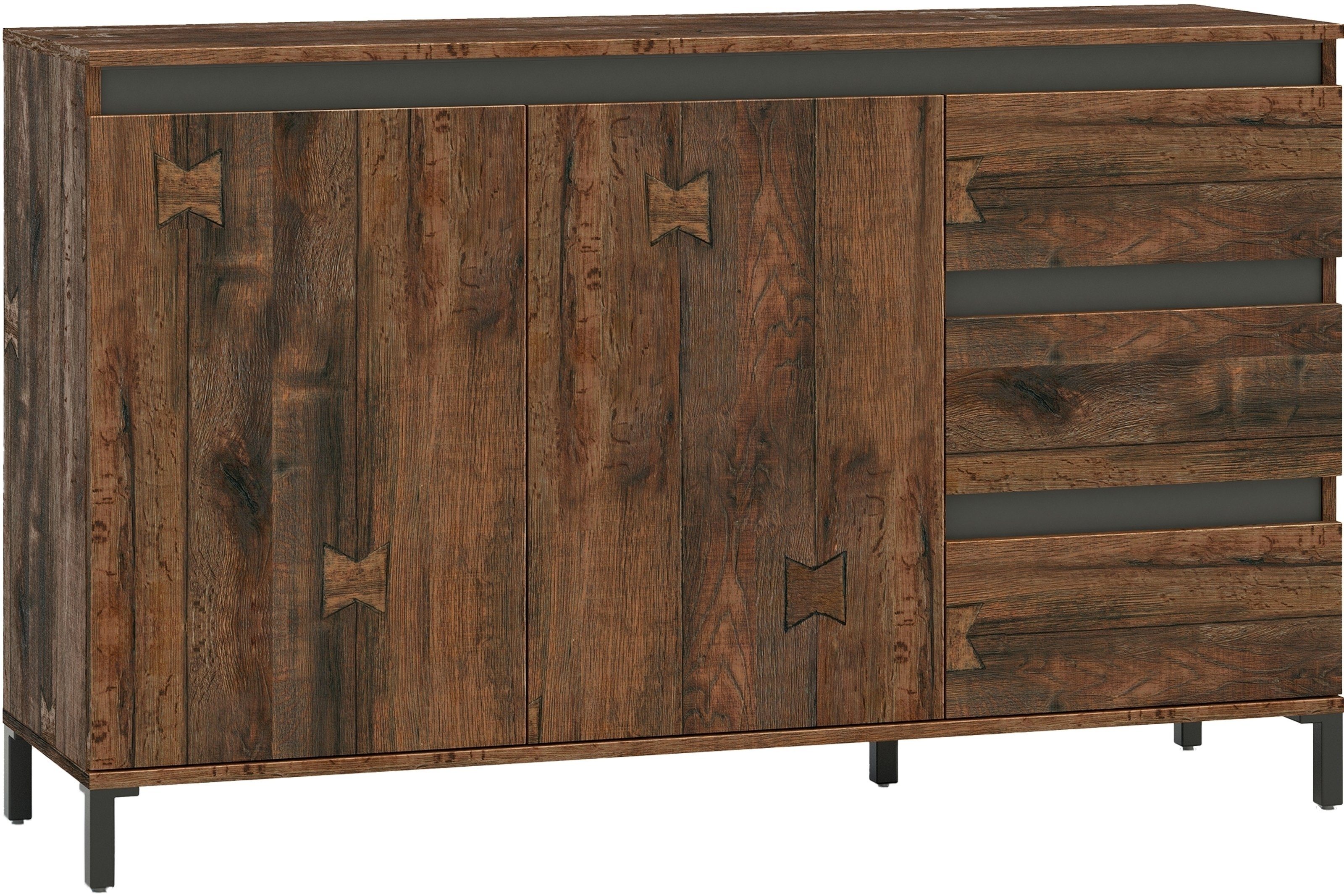 freiraum Sideboard GENIO industrial, in Eiche, Holzwerkstoff - 138x84x40cm günstig online kaufen