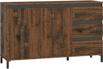 freiraum Sideboard GENIO industrial, in Eiche, Holzwerkstoff - 138x84x40cm (BxHxT)