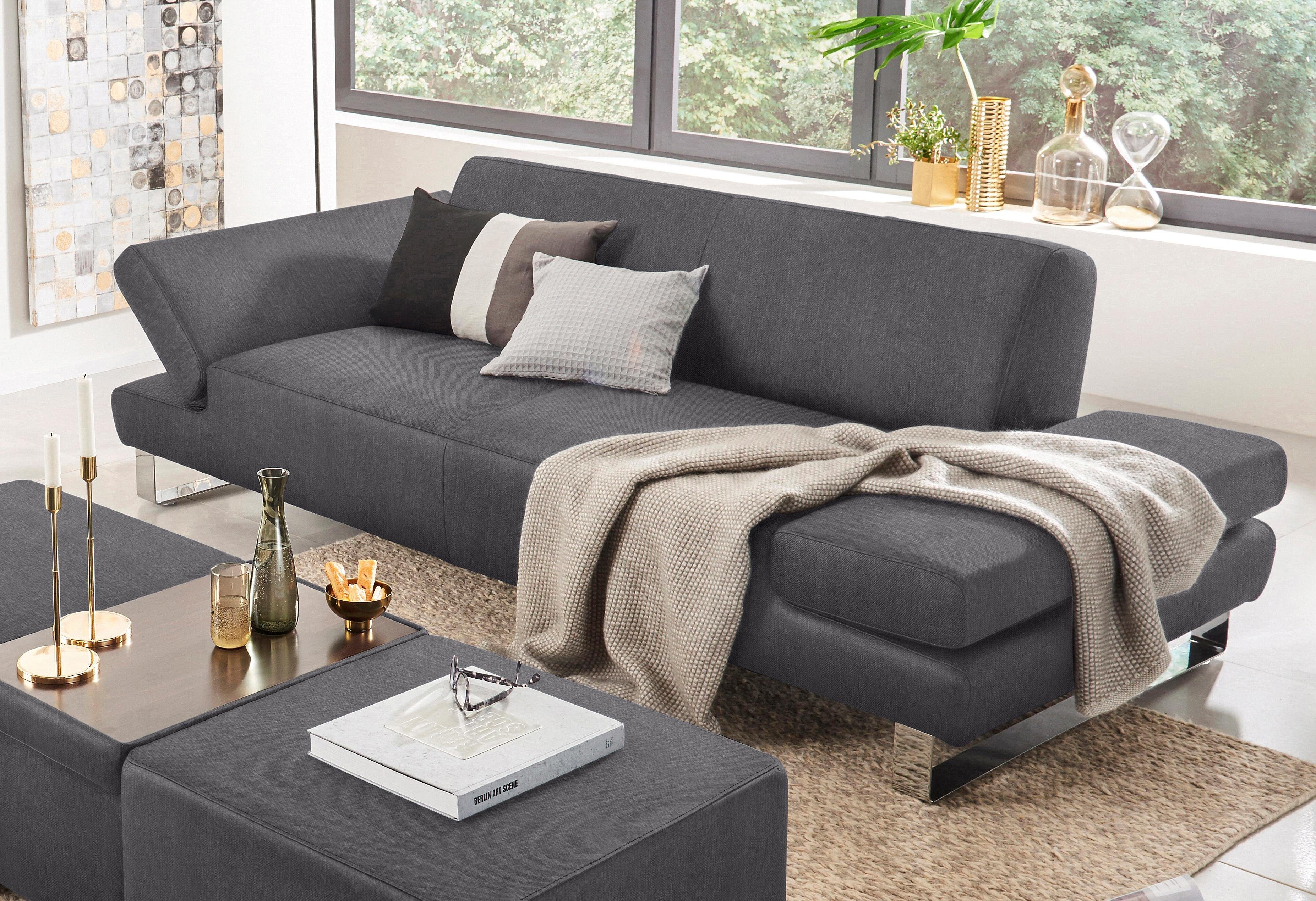W.SCHILLIG 3-Sitzer taboo Designsofa mit hohem Sitzkomfort, Breite 232cm, Sitztiefe 59cm, mit Normaltiefe, inklusive Armlehnenverstellung