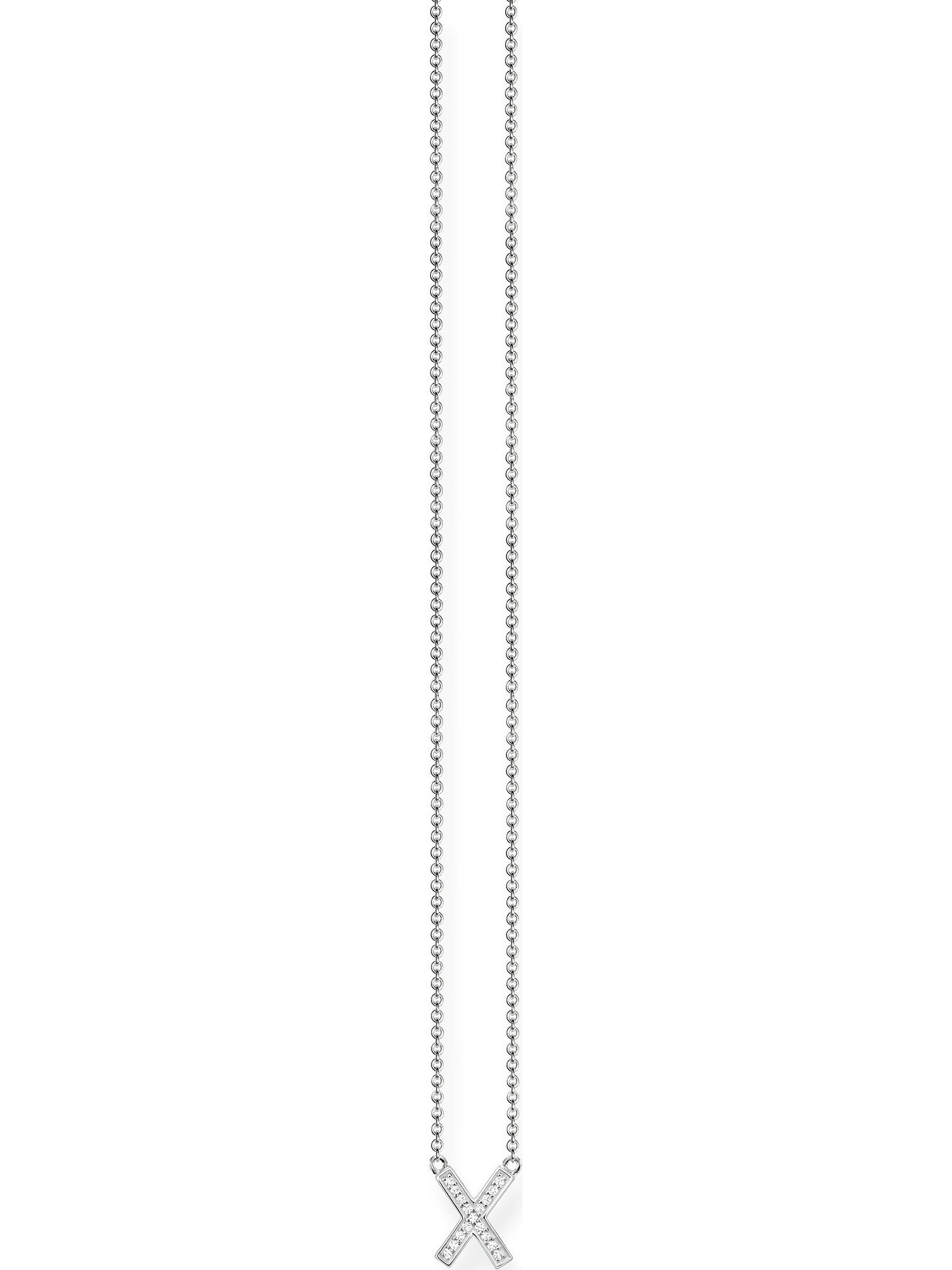 THOMAS SABO Damen-Kette Aus 925er Silber Mit Zirkonia – Länge 45 Cm, Ankerstil – Elegantes Schmuckstück Zum Verschenken