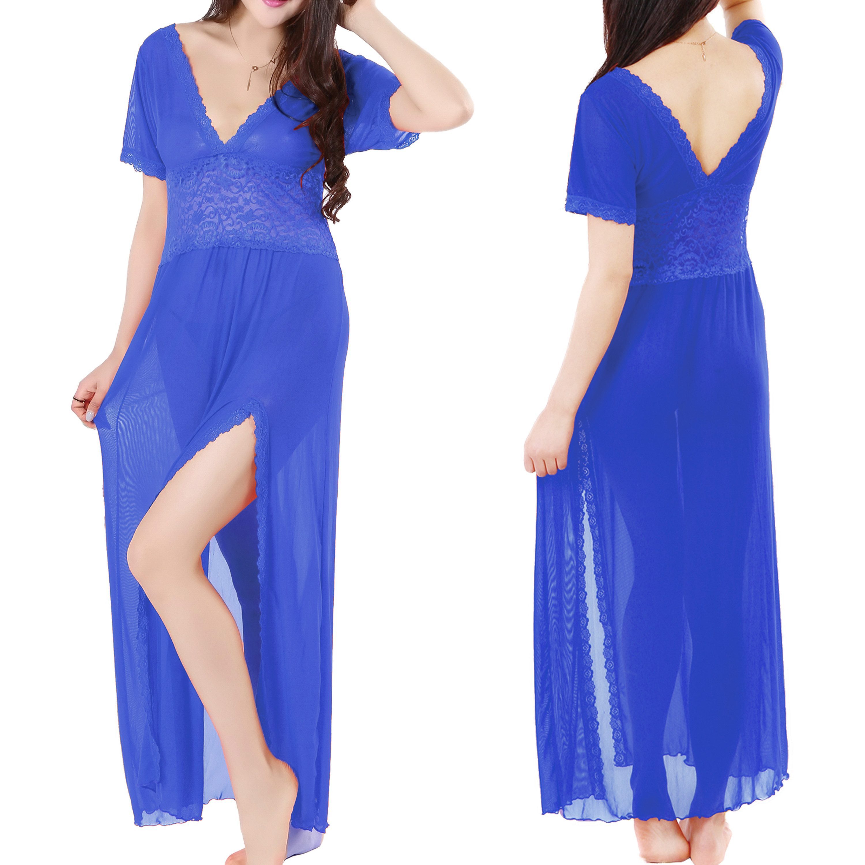 TEXEMP Babydollkleid Damen Babydoll Nachtkleid Dessous Sexy Reizwäsche Negligee Body (Set, 2-tlg) Mit Spitze