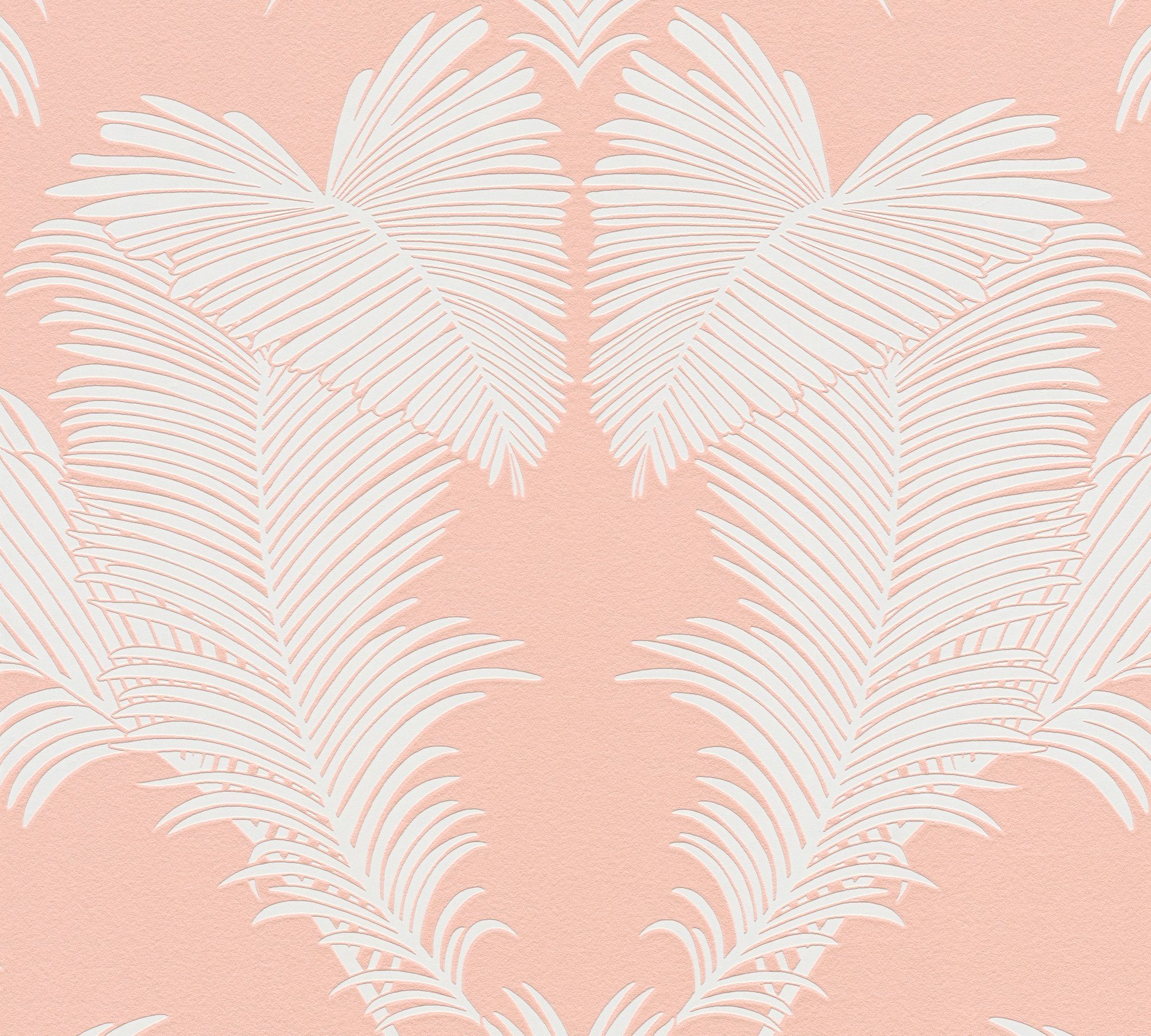 A.S. Création Vliestapete Trendwall, botanisch, floral, tropisch, Dschungeltapete Tapete Palmen Glänzend rosa/weiß