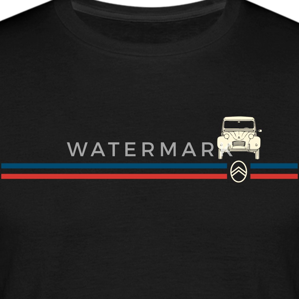 Spreadshirt T-Shirt Citroën 2CV Ente Streifen Logo Männer T-Shirt (1-tlg)
