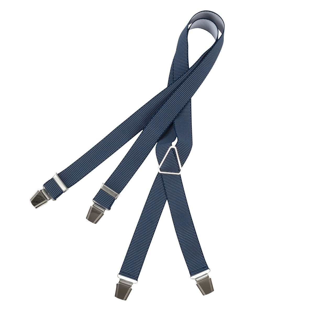 LINDENMANN Hosenträger Hosenträger blau-weiß gepunktet Lindenmann XXL