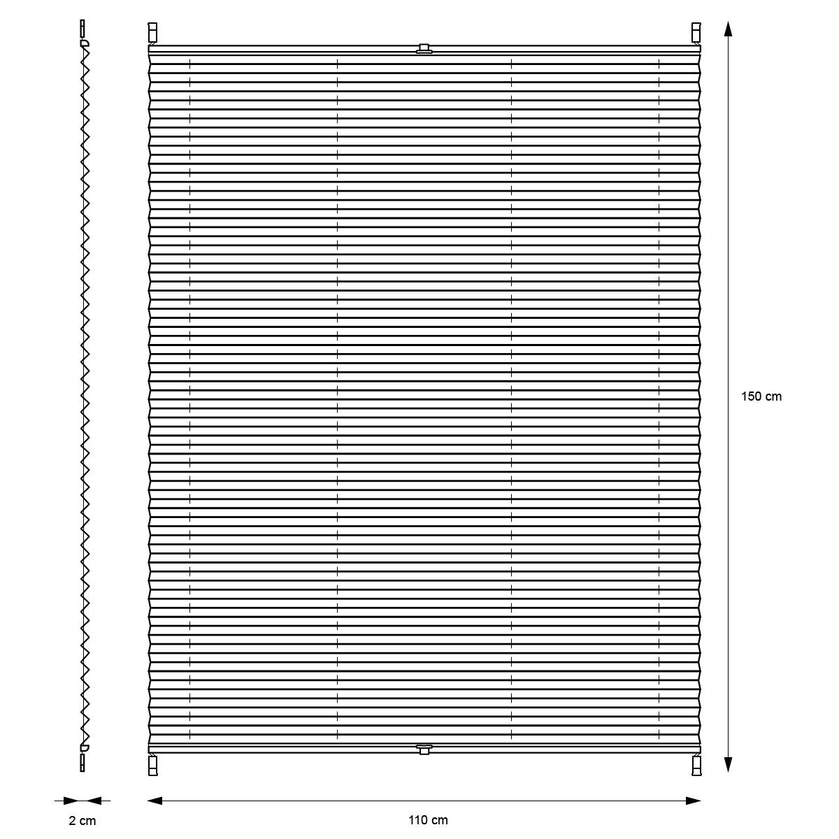 EasyFix Plissee für Klemmfix, Bohren cm, Klemmfix, Fenster/Tür ohne 110x150cm dunkelgrau, Befestigungsmaterial, Klemmfix ECD Dunkelgrau Germany, 110x150 inkl.