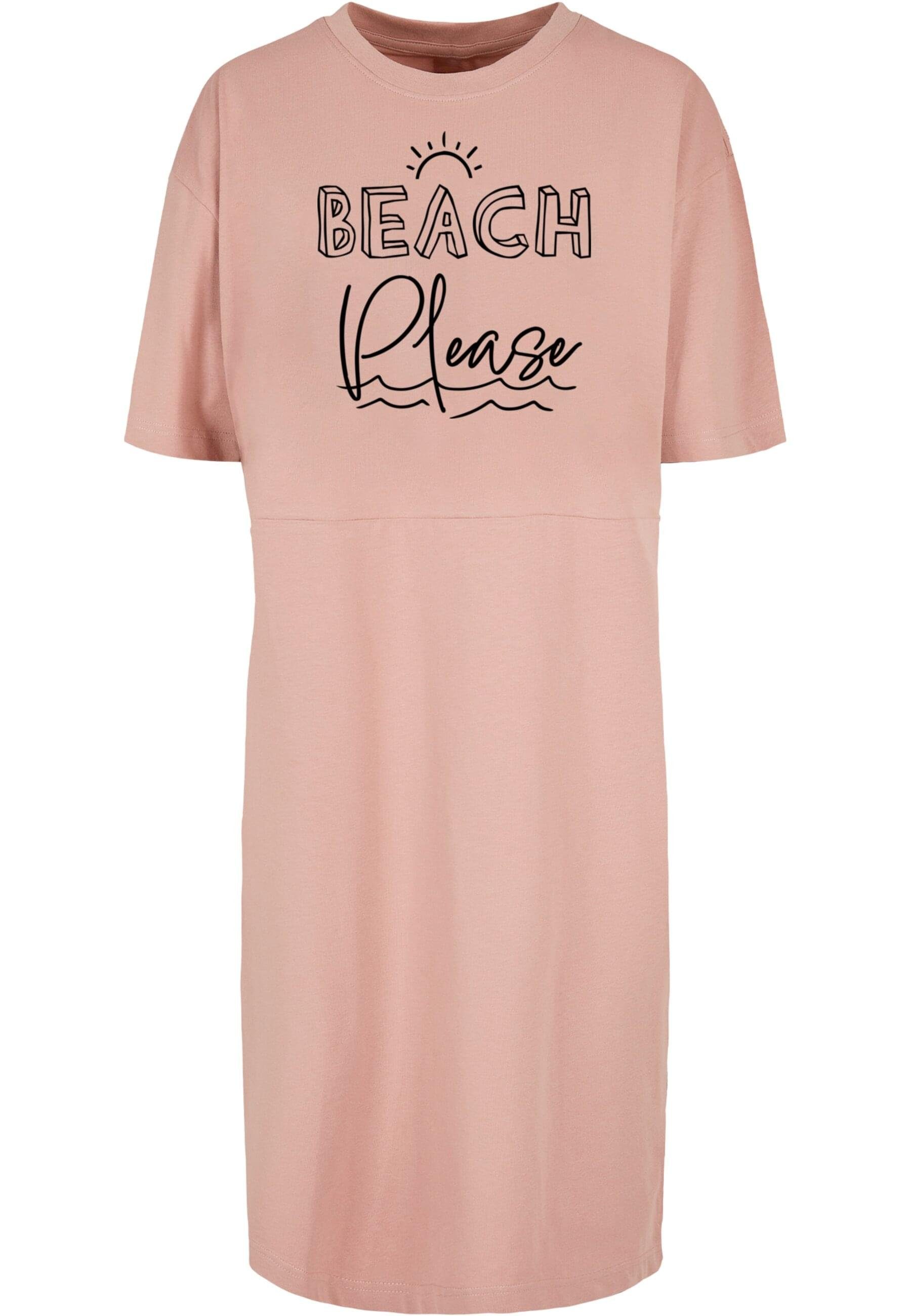 Slit tlg) Damen Beach Ladies Please Merchcode Tee Stillkleid Dress (1- Oversized