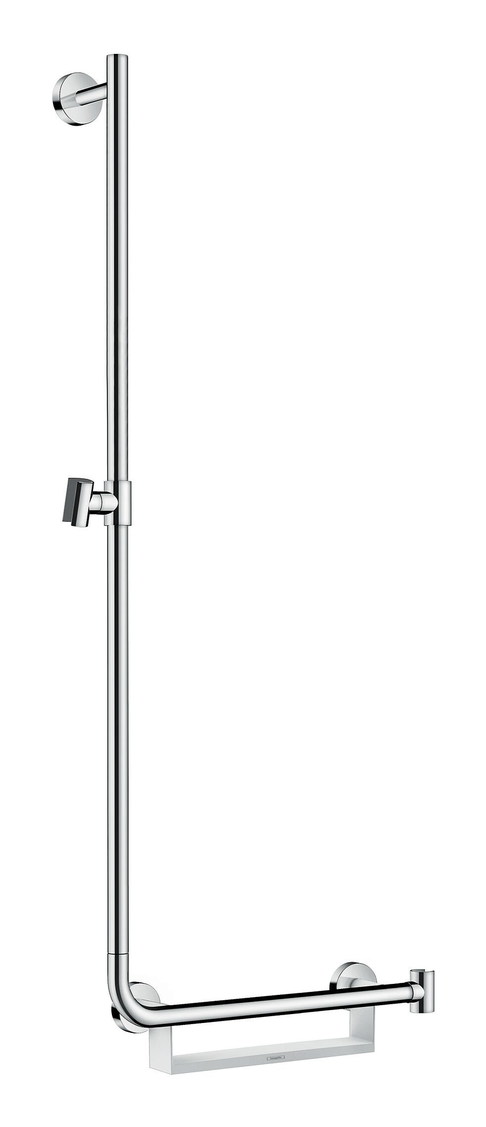 hansgrohe Duschstange Unica, Brausestange Comfort links 1100 mm - Weiß / Chrom