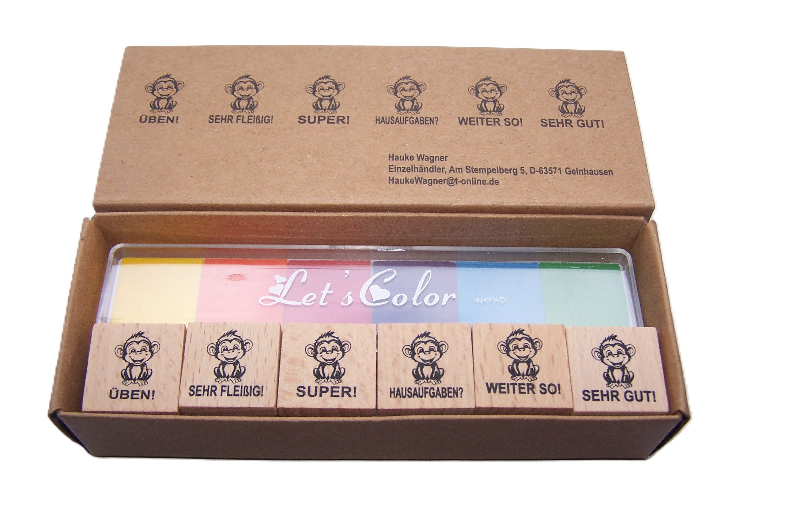 Hauke Wagner Stempel Affen Stempel zur Motivation der Schüler für Lehrer in Schulen, Stempel, Stempel Set, Affen, Affenstempel, Affen Stempel