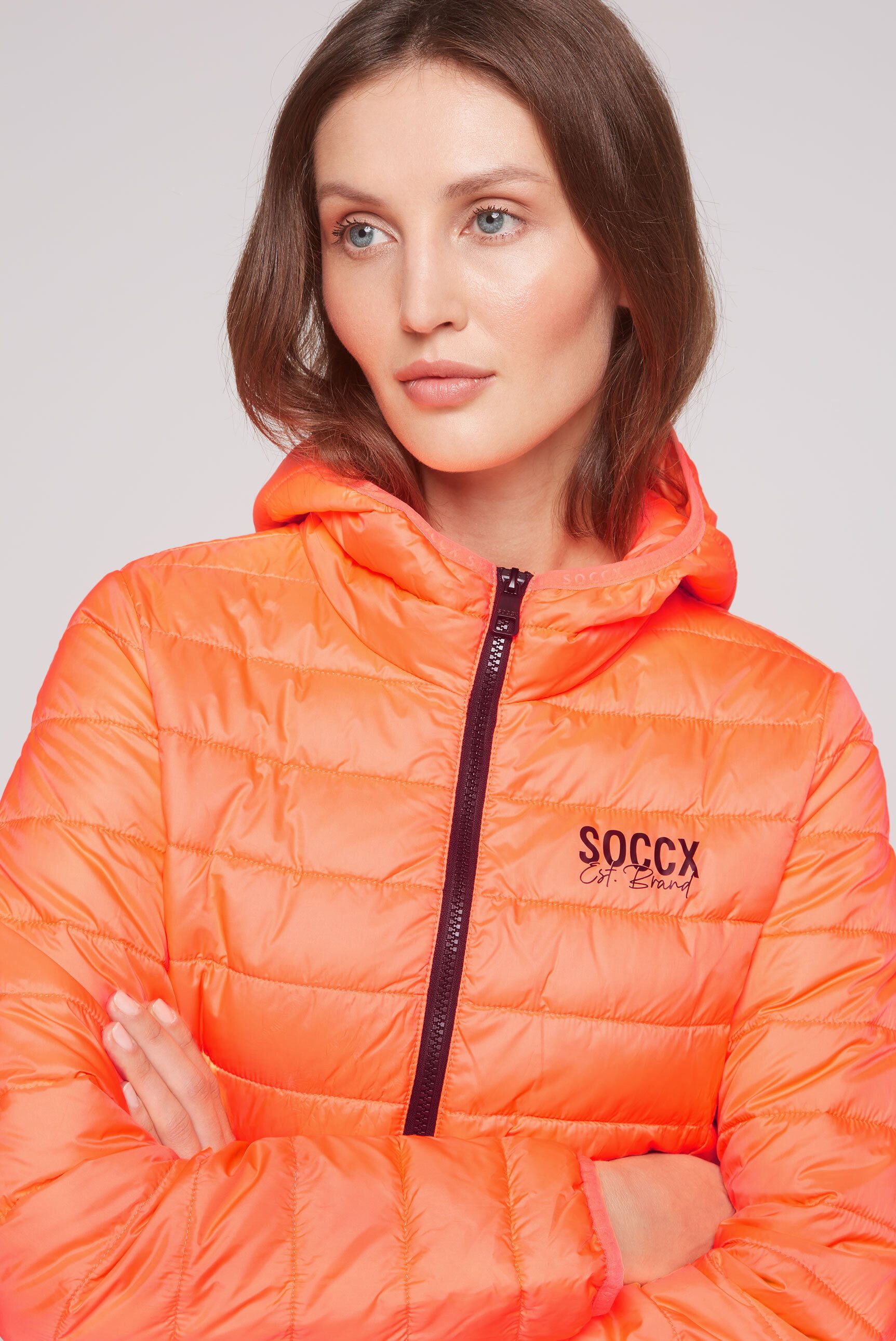 SOCCX Outdoorjacke mit elastischem Saumabschluss