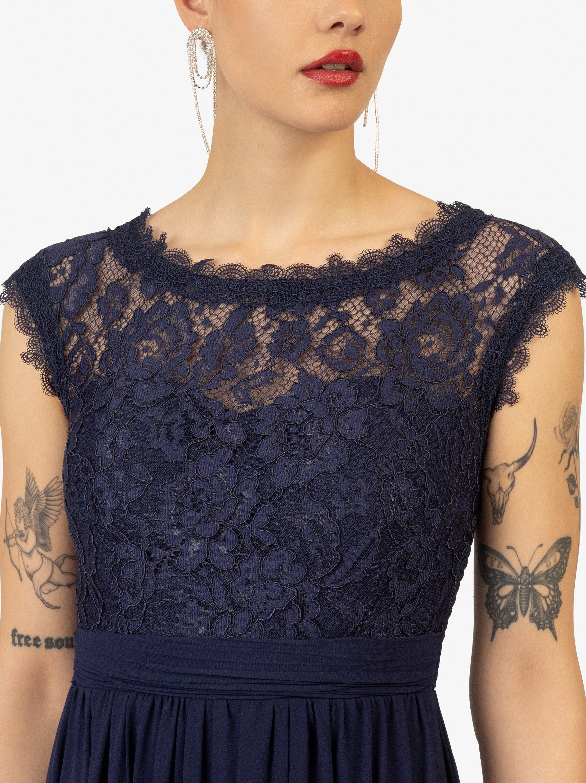 Kraimod Abendkleid aus hochwertigem Polyester Material mit Rundhalsausschnitt