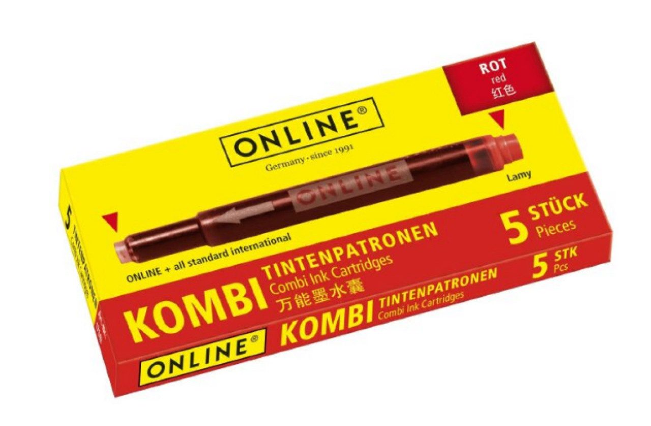 Online Pen ONLINE Tintenpatronen Rot Universal - 5 Stück Tintenpatrone