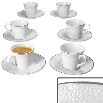 Ritzenhoff & Breker Tasse Ritzenhoff Venezia Espressotasse + Untertasse für 6 Personen, Porzellan