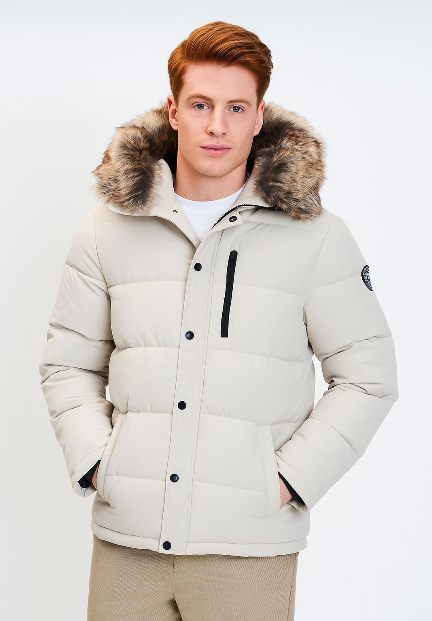 Respect Winterjacke Gefütterte Jacke mit Fellimitat (XS-XXL)