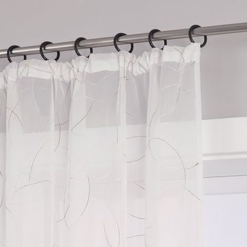 Gardine, Joyswahl, Kräuselband (1 St), transparent, Blasenmuster, Voile, Im Badezimmer