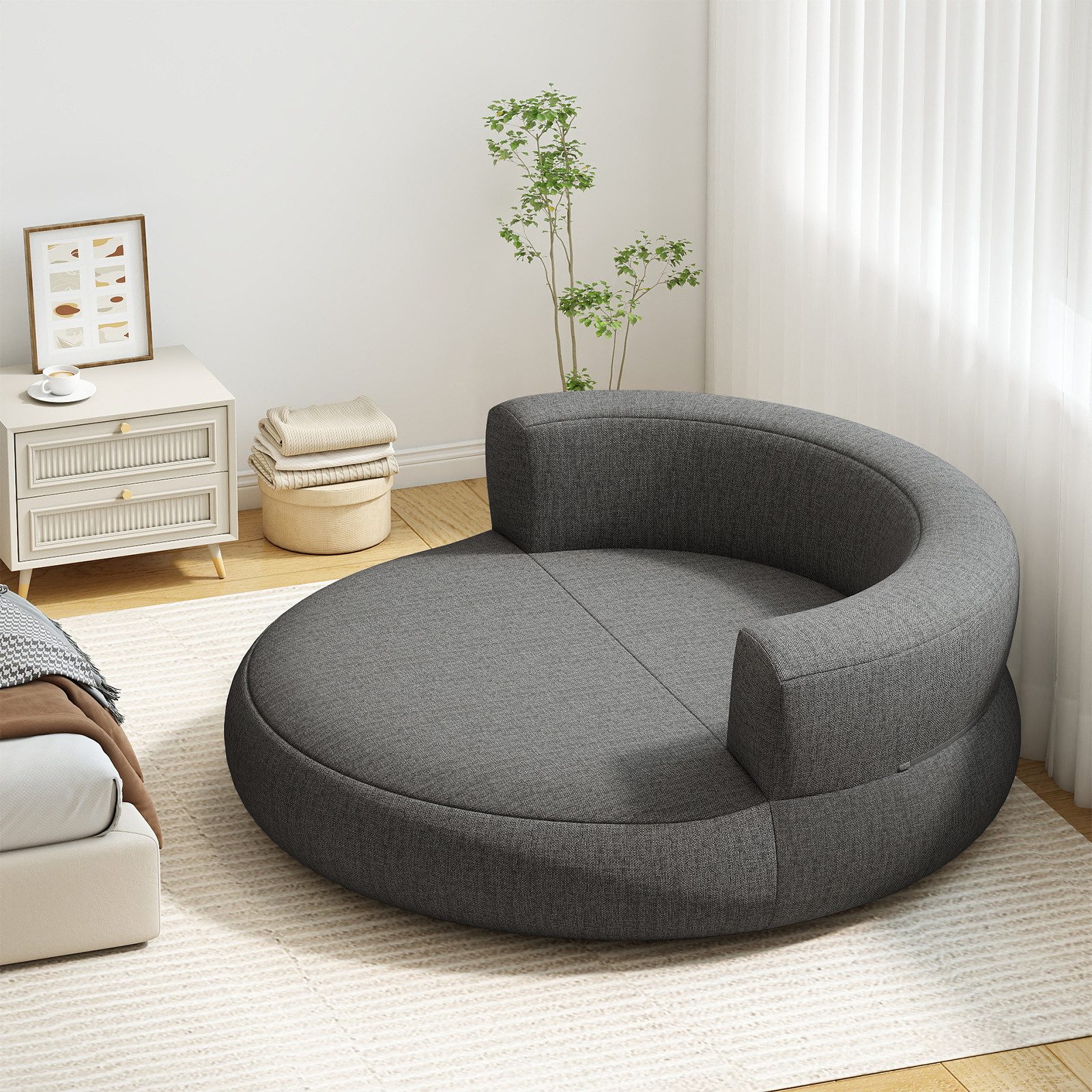 COSTWAY Luftsofa, aufbelasbares Sofa, 160 x 164 x 61 cm Luftbett günstig online kaufen