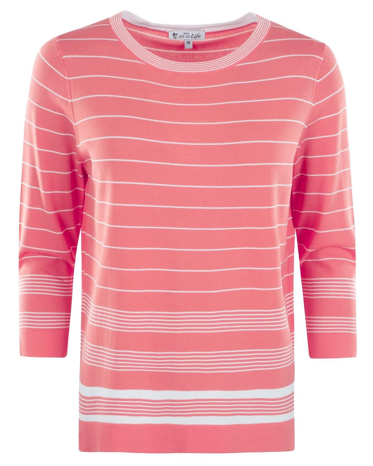 Hajo Rundhalspullover Damen Pullover, Streifenmix 3/4 günstig online kaufen