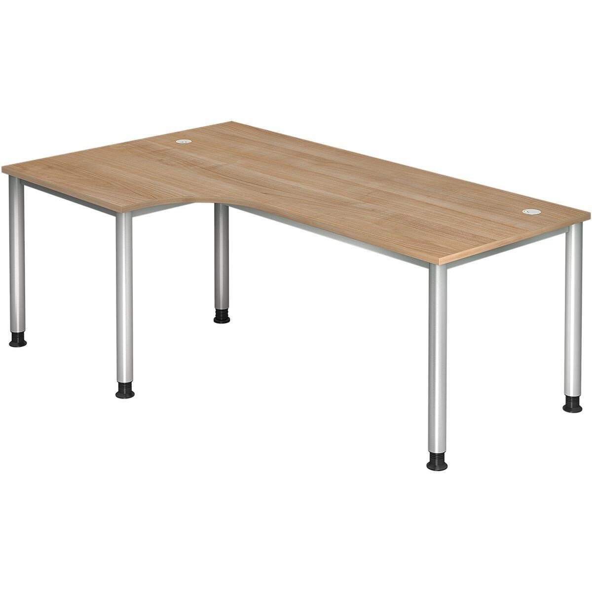 Otto Office Premium  Office Premium Eckschreibtisch  Office Line IV, 90°, Breite 200 cm, höhenverstellbar 68-76 cm, 4-Fuß Nussbaum | Nussbaum