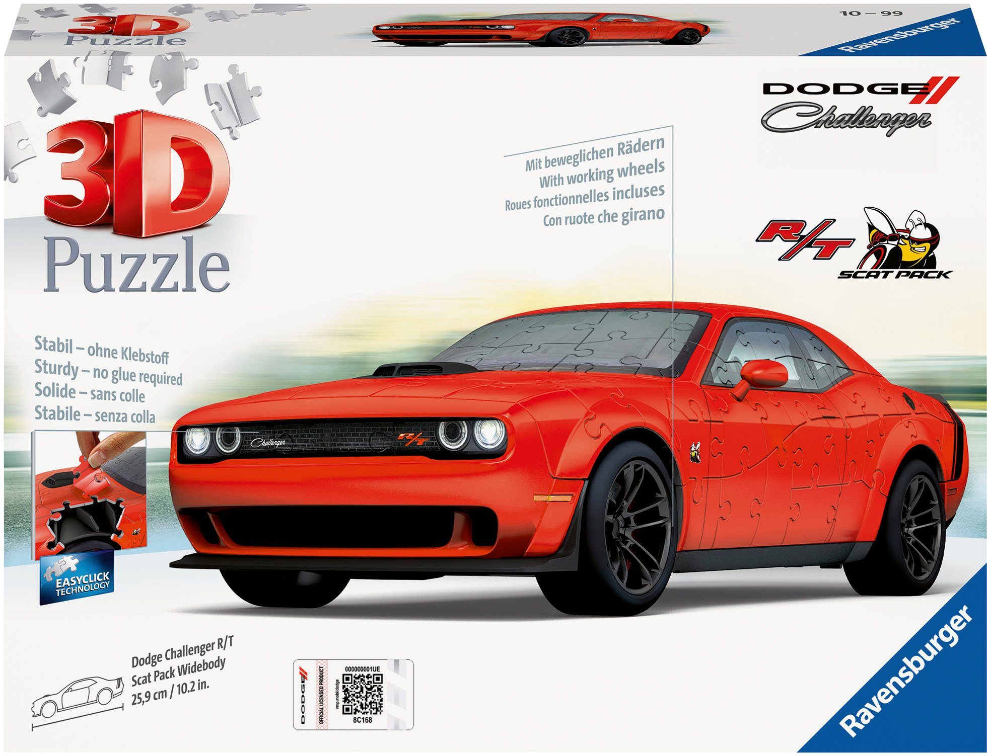 Scat Wald 108 Dodge FSC®- Ravensburger Made Widebody, 3D-Puzzle weltweit Puzzleteile, Europe; Challenger R/T in - schützt Pack