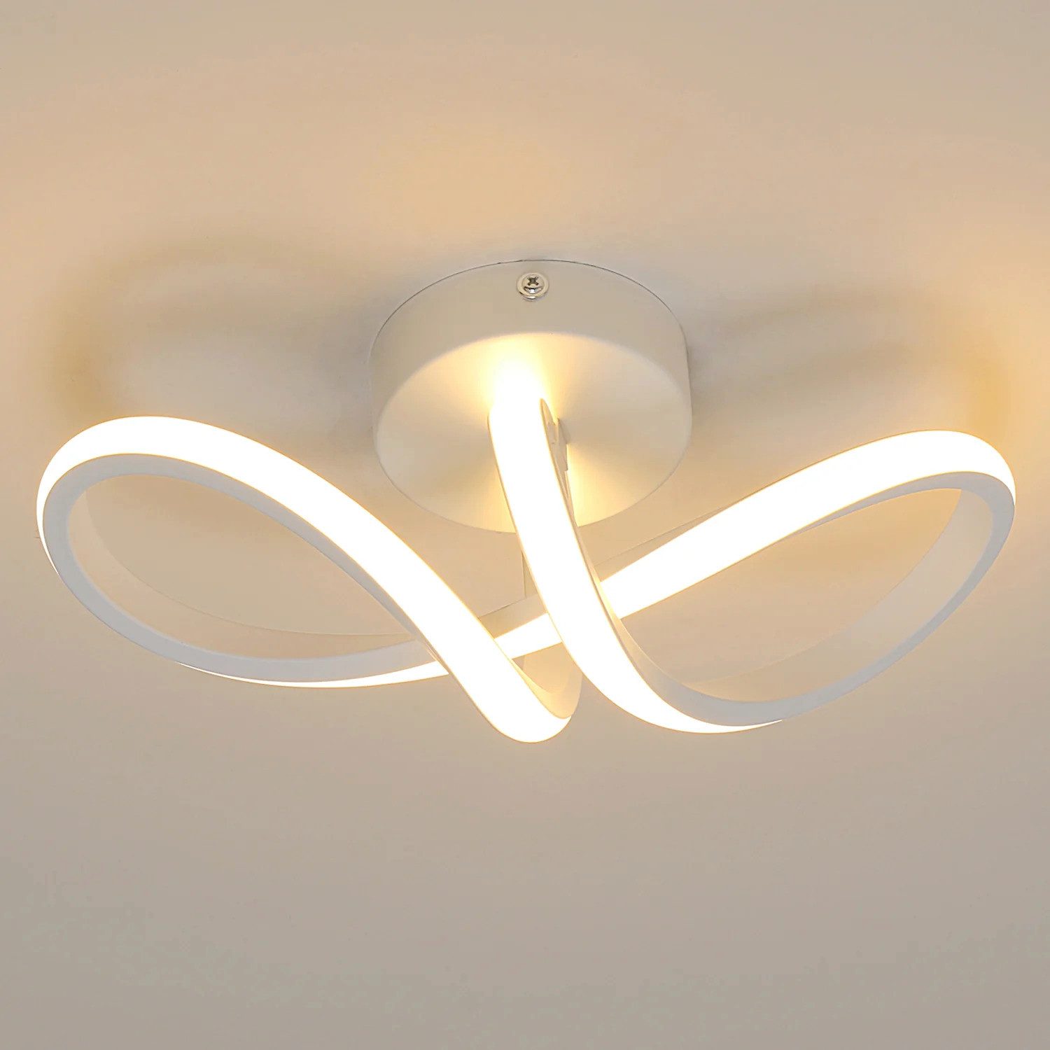Riserva LED Deckenleuchte LED Deckenleuchte modern 20W Warmweiß 8-Form Weiß, LED wechselbar