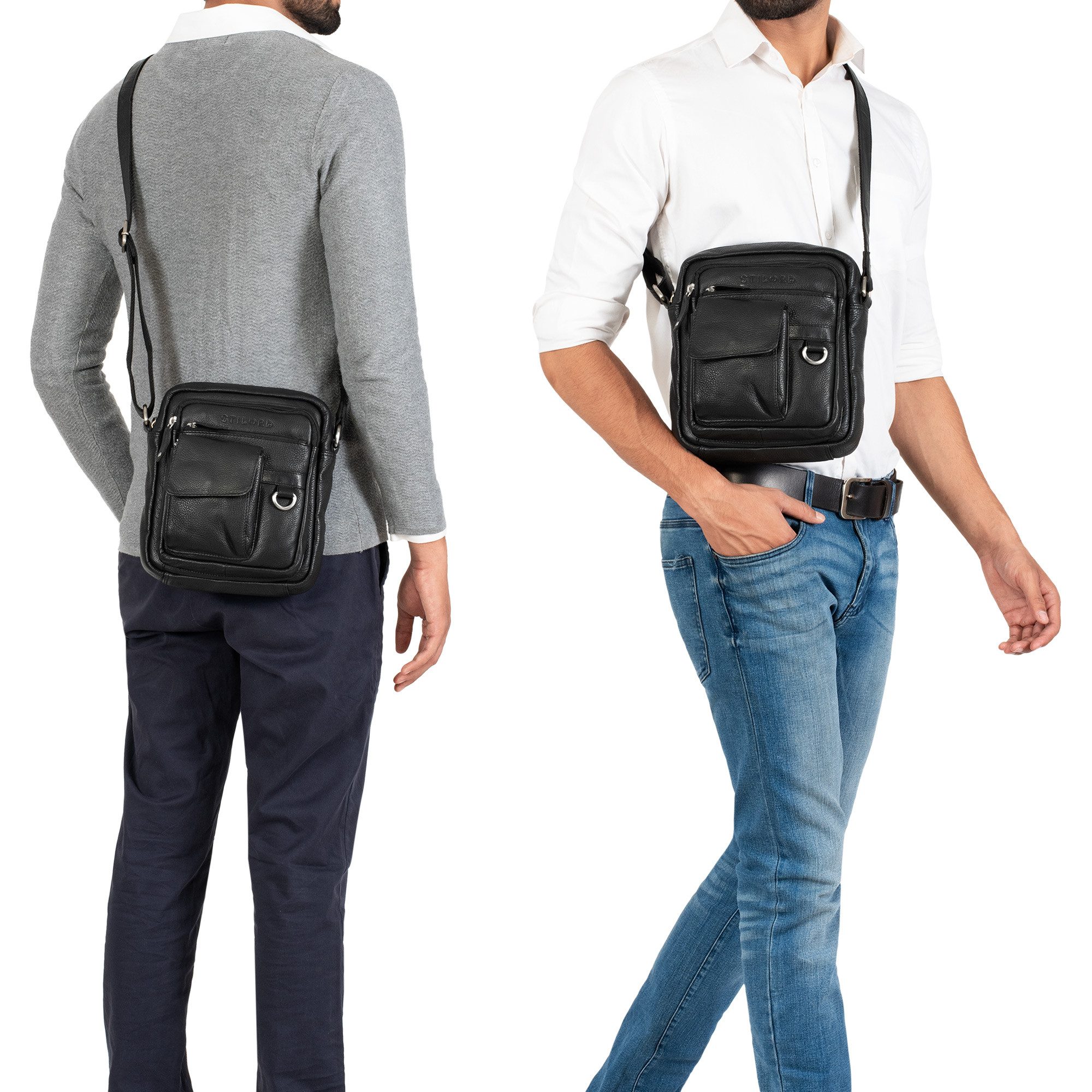 STILORD Schultertasche "Ryan" Crossbody Tasche Herren Leder zum Umhängen Vintage Ledertasche