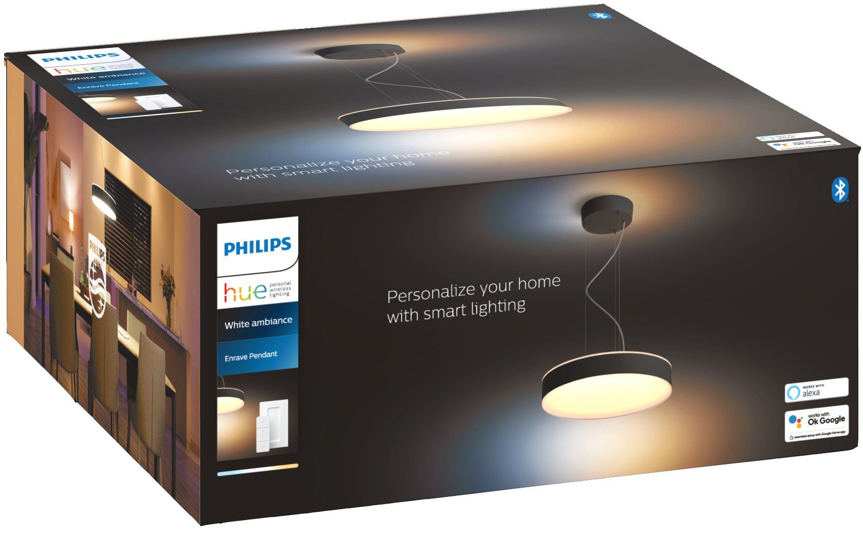Philips Hue LED LED Pendelleuchte fest Enrave, Dimmfunktion, Warmweiß integriert