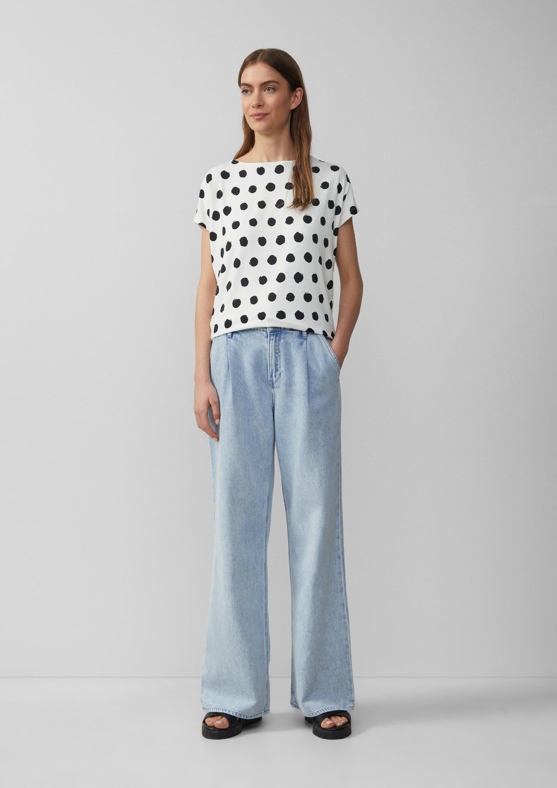 s.Oliver Kurzarmshirt T-Shirt Viskosemix-T-Shirt im Relaxed Fit