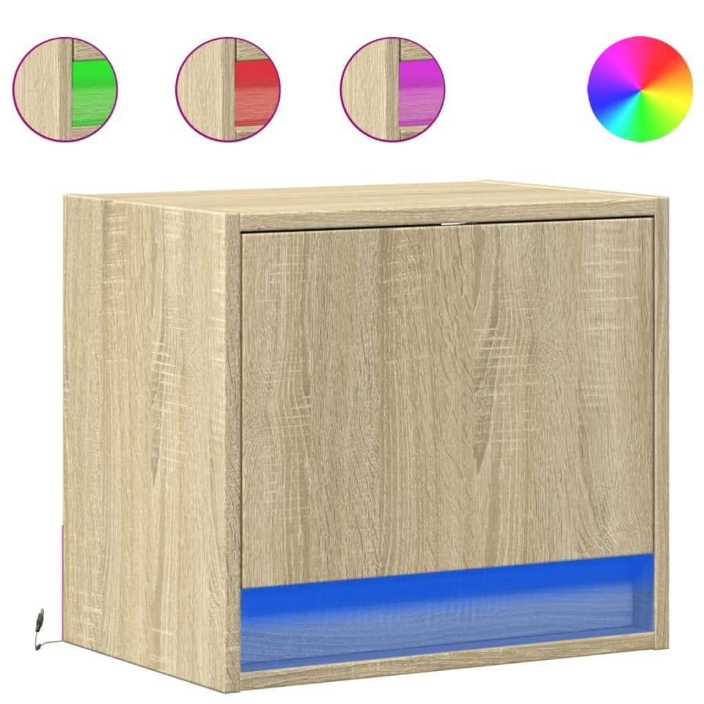 vidaXL Nachttisch Wand-Nachttische mit LED-Leuchten 2 günstig online kaufen