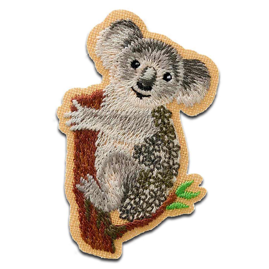 Mono-Quick Aufnäher Bügelbild, Aufbügler, Applikationen, Patches, Flicken, zum aufbügeln, Polyester, Koala Tier - Größe: 6 x 4 cm