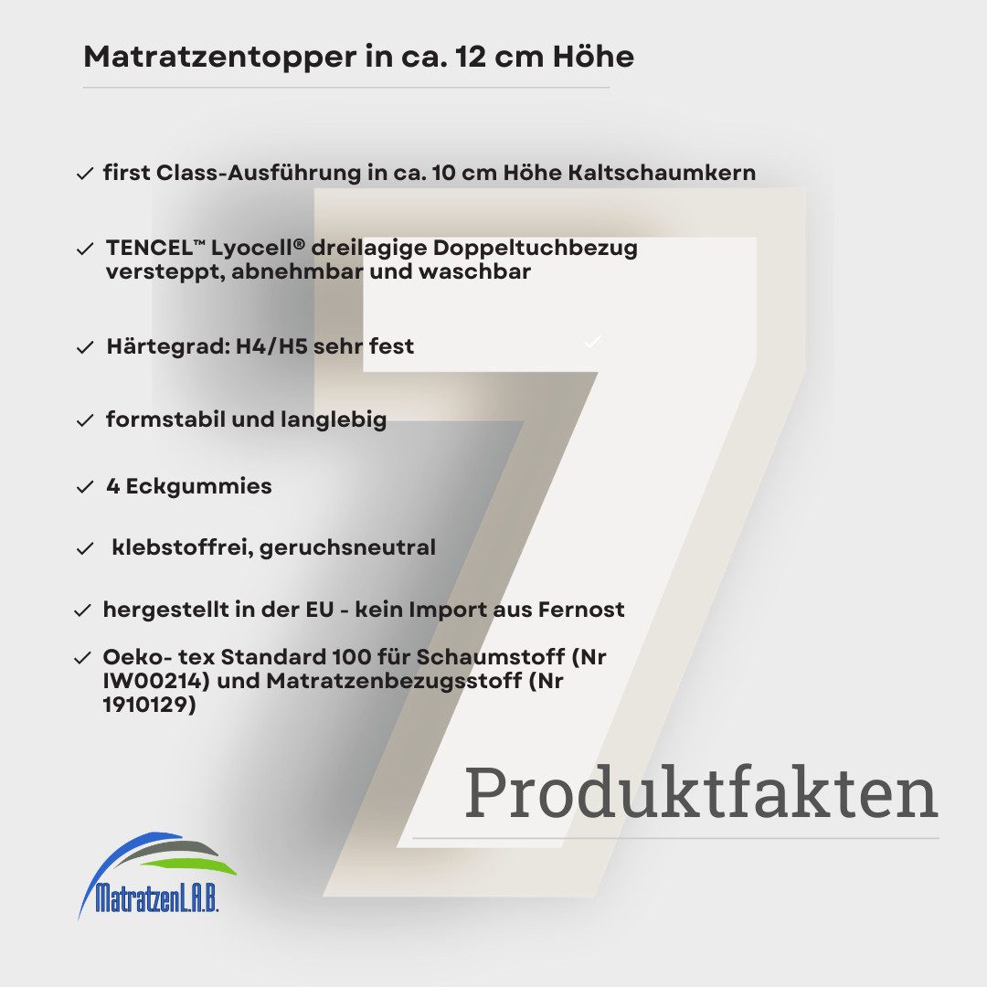 MatratzenL.A.B®, Topper TENCEL™ Lyocell Premium Bezug, H4/H5 sehr fest, 12 günstig online kaufen