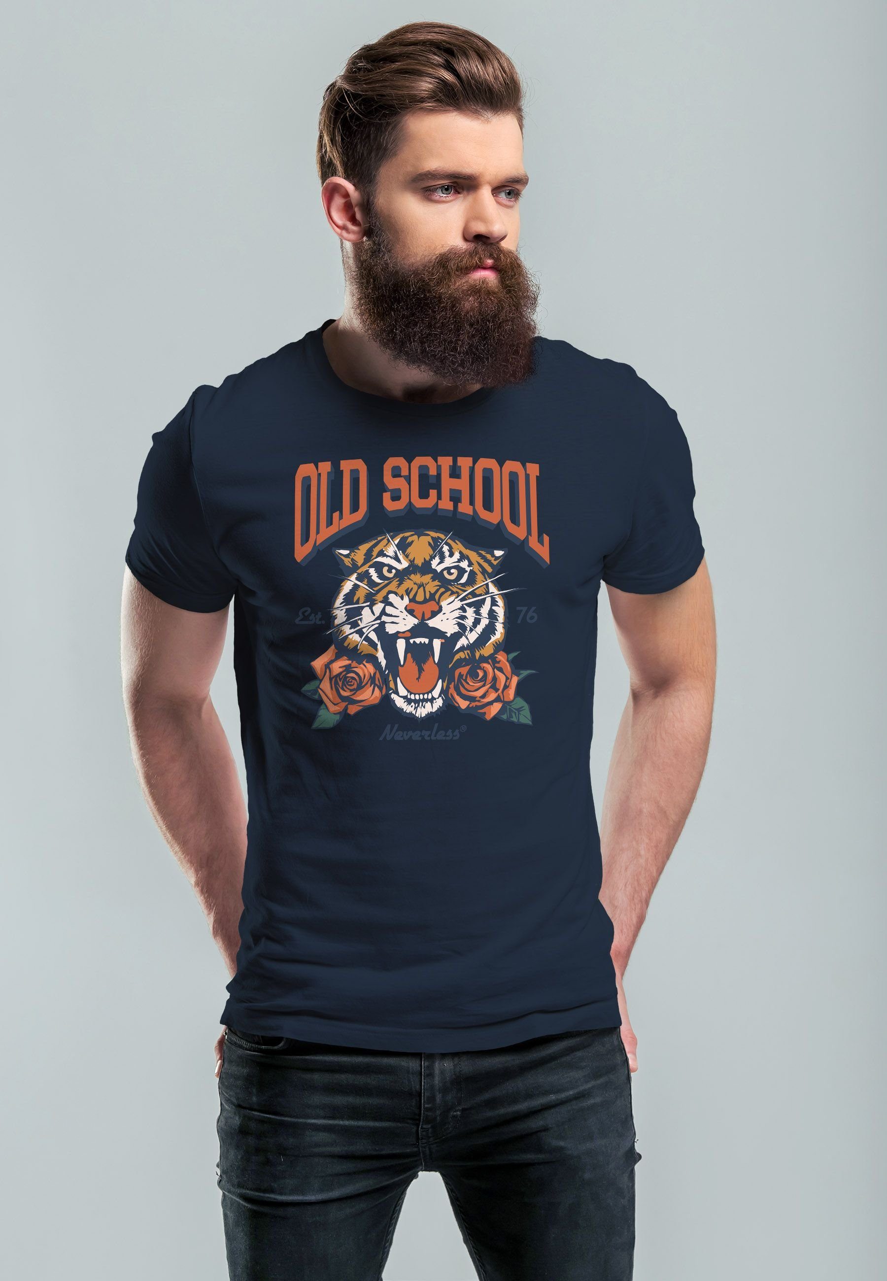 Neverless Print-Shirt Herren T-Shirt Print Tiger günstig online kaufen