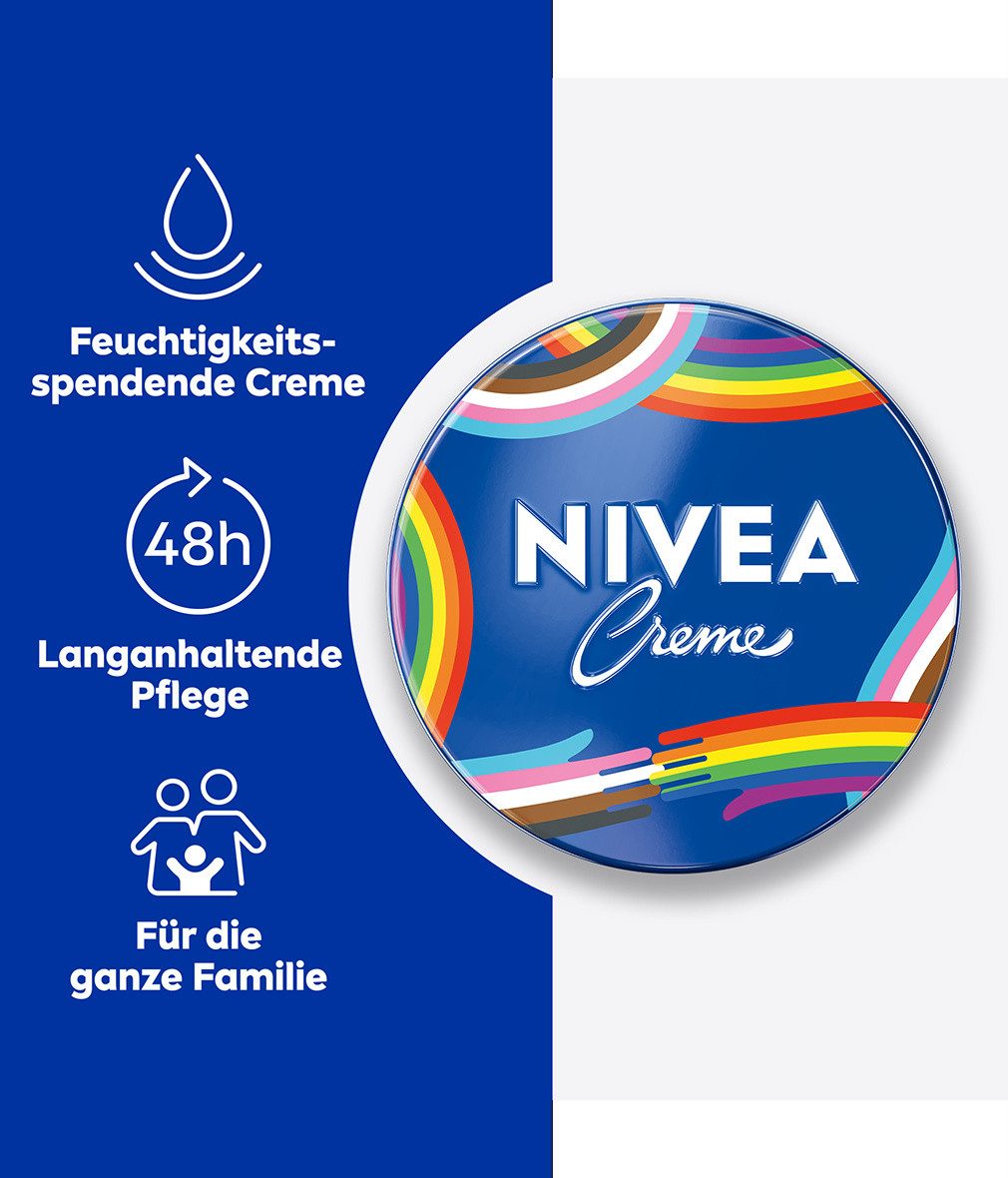 Nivea Tagescreme Creme Regenbogen Limited Edition 6 x 75 ml Set, 4-tlg.