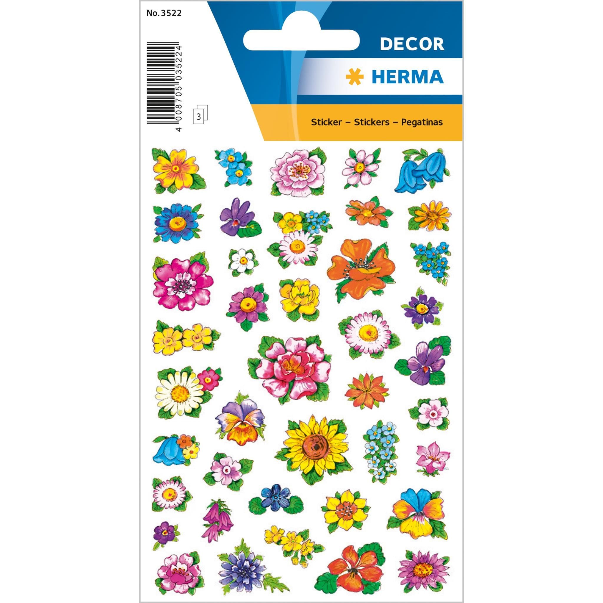 HERMA Sticker Herma Sticker DECOR Blumen Kleine Blumenköpfe 3 Bl
