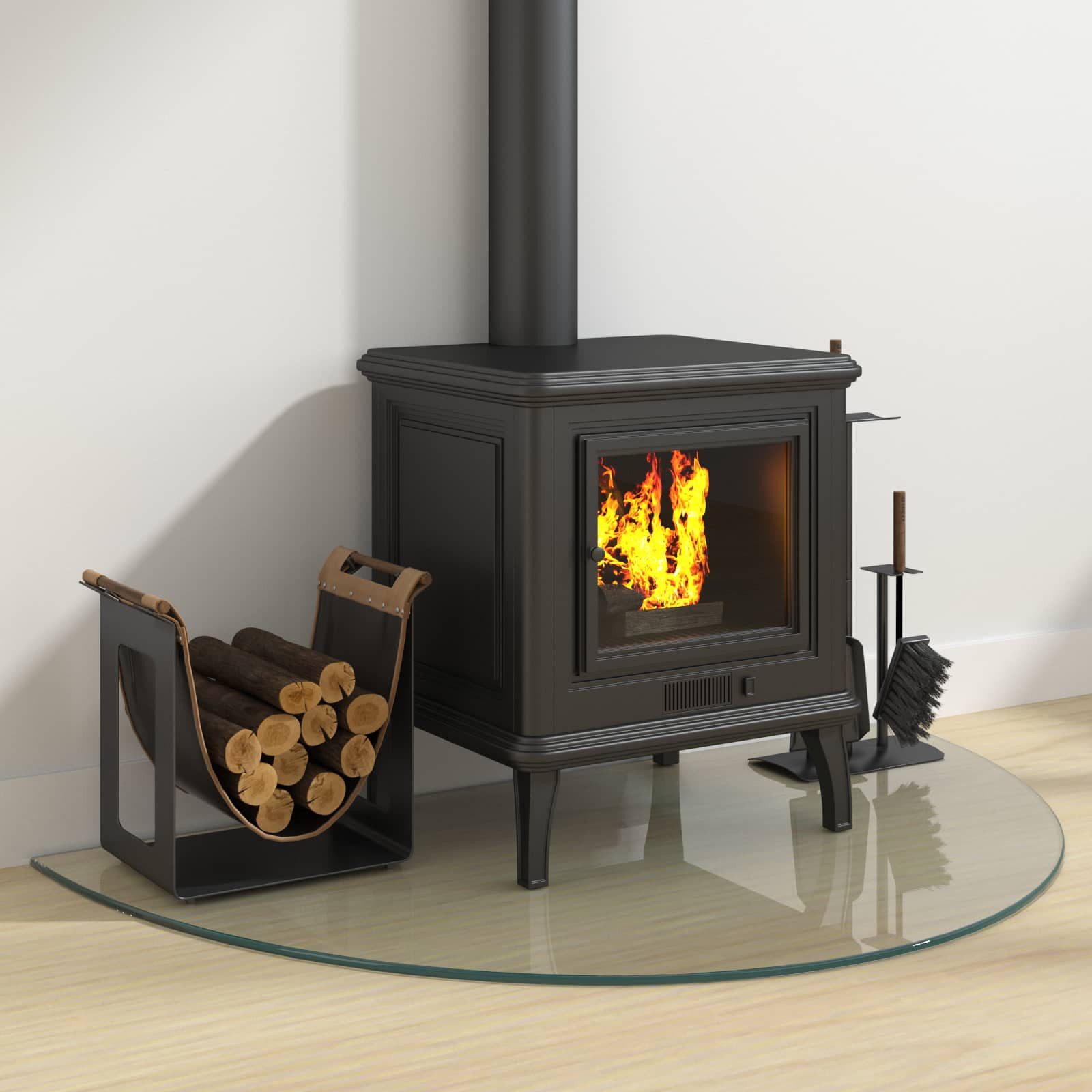 vidaXL Bodenplatte Feuerstelle Glasplatte Transparent 1000 x 600 mm Glas, (1-St)