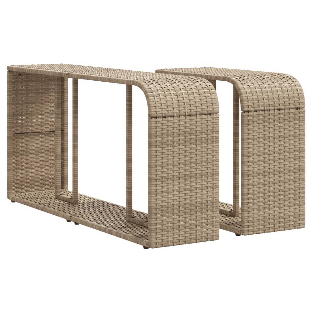 vidaXL Regal Outdoor-Regale 2 Stk. Beige Poly Rattan