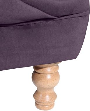 Max Winzer® Loveseat Isabelle, mit Knopfheftung & gedrechselten Füßen in Buche natur, Breite 167 cm