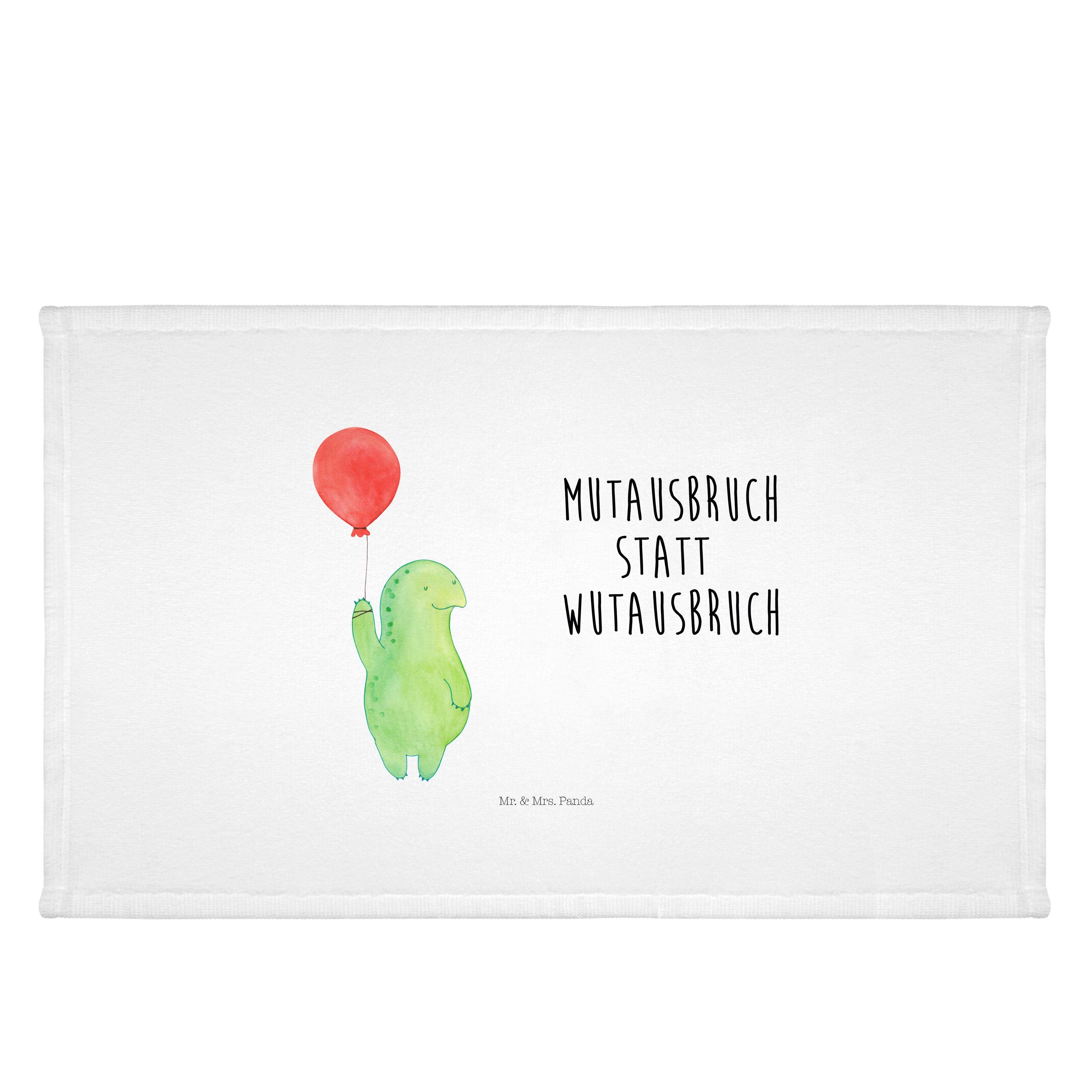 Mr. & Mrs. Panda Handtuch Schildkröte Luftballon - Weiß - Geschenk, Mutausbruch, Badehandtuch, (1-St)