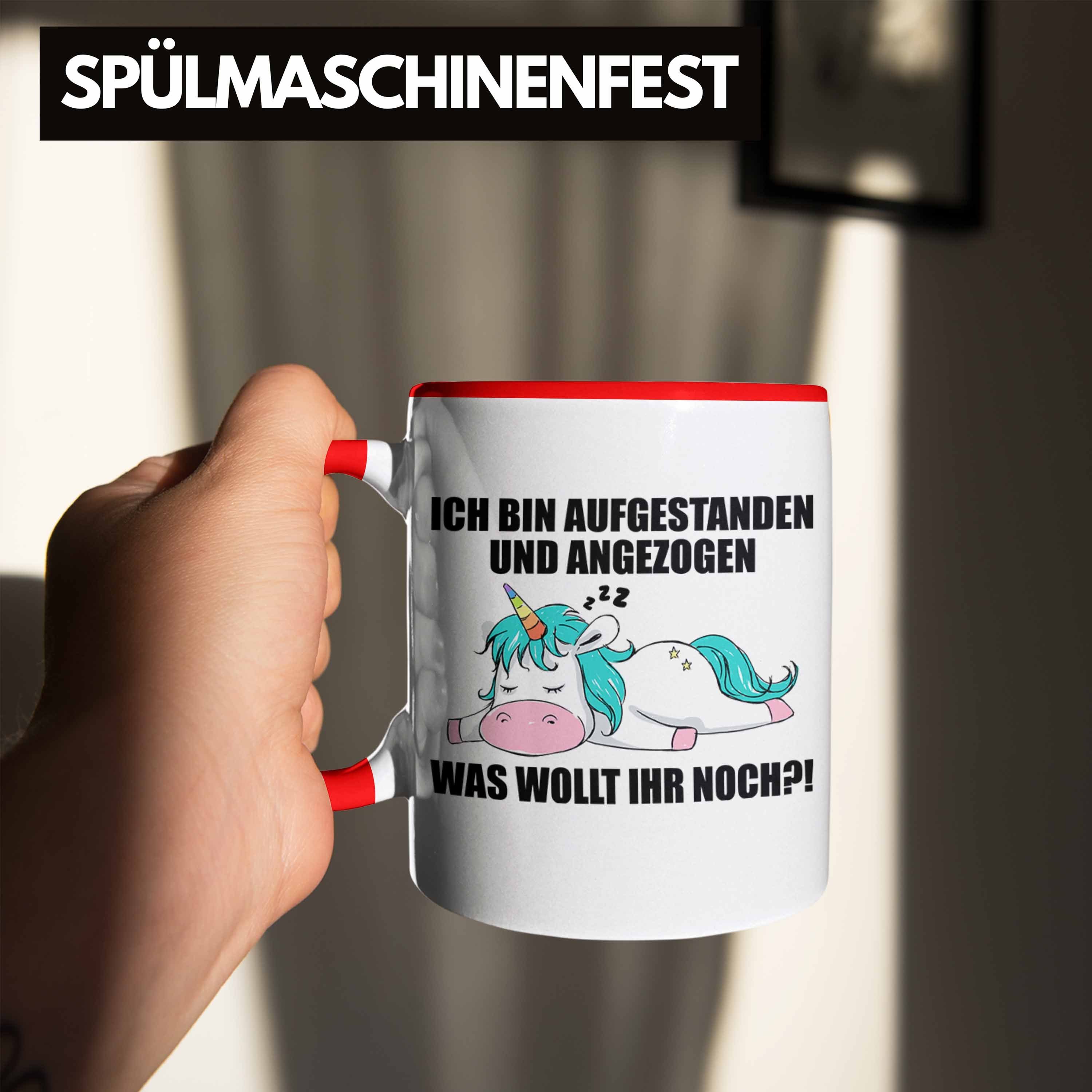 Spruch Trendation Rot Arbeitskollege Kollegin Tasse - Geschenk Faule mit Tasse Trendation Lustige