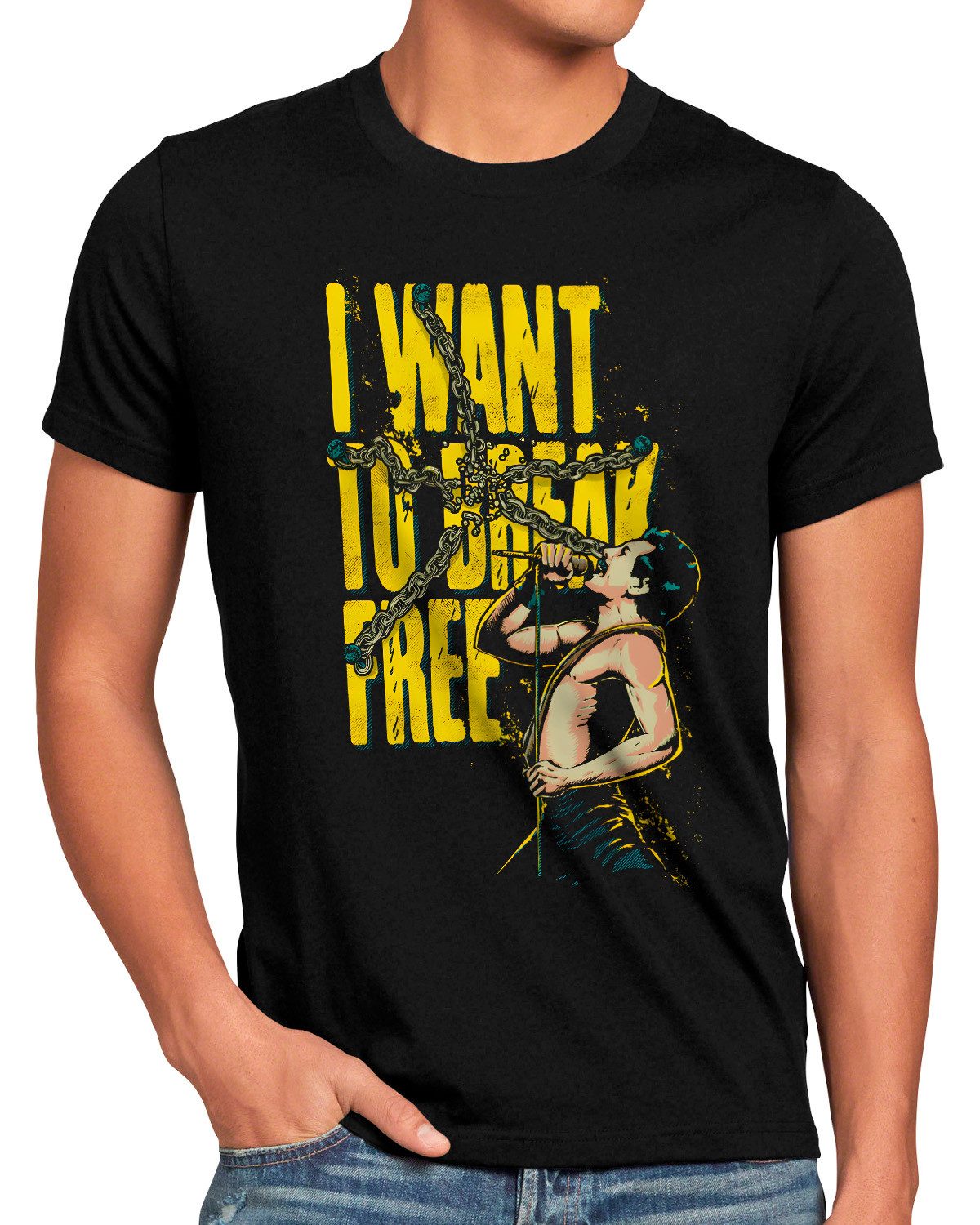 style3 T-Shirt Breaking Chains freddy mercury queen rock metal freddie günstig online kaufen