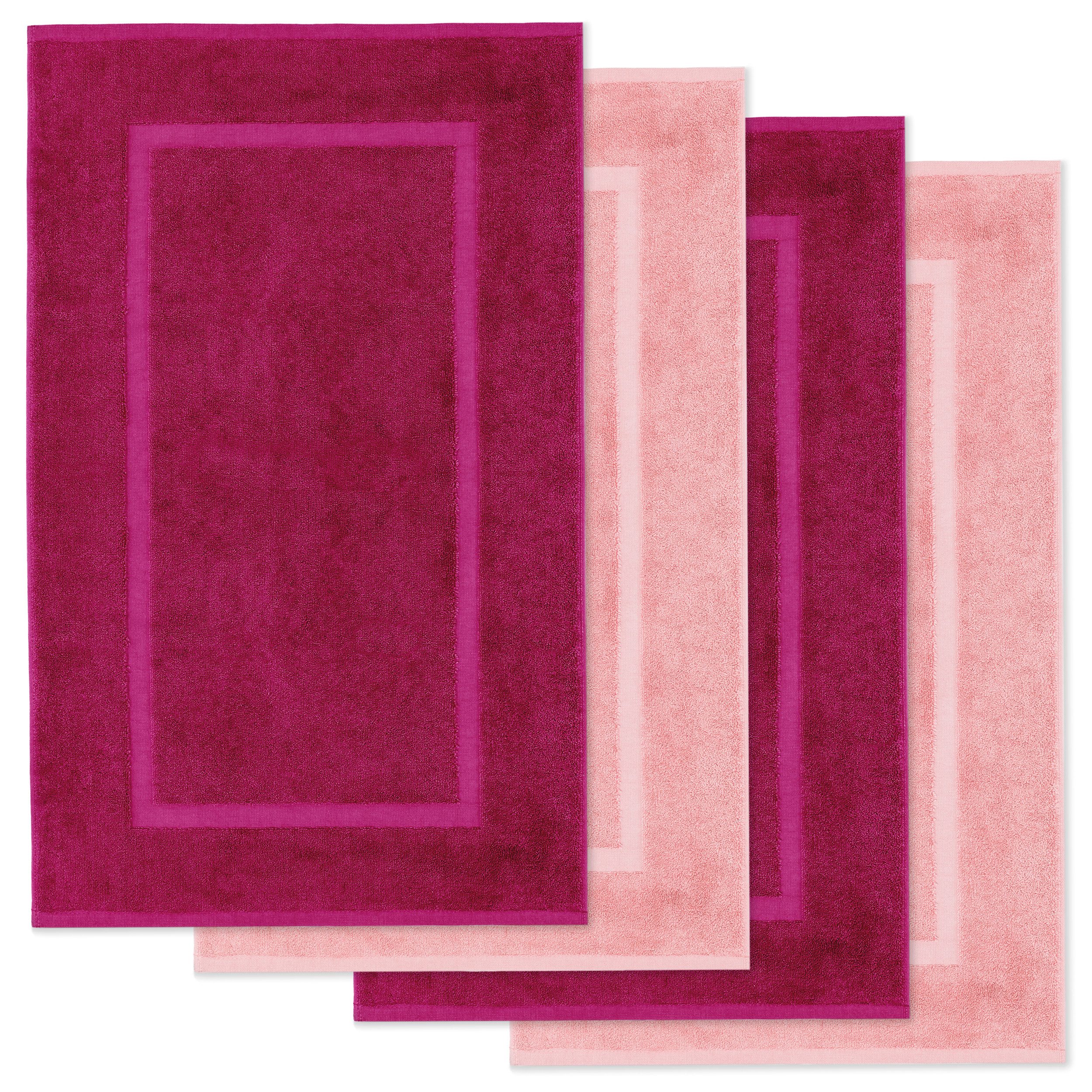 Lavea Badematte 4er Set Badeteppiche Elena Frottee 50x80 cm Badvorleger, 10 günstig online kaufen