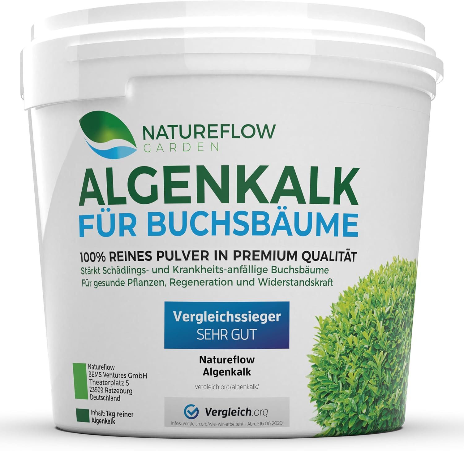 Natureflow Algenschutz 100% Lithothamnium Calcareum, pH über 9,5, 20% Magnesiumcarbonat, 1 kg, (Einzelartikel)