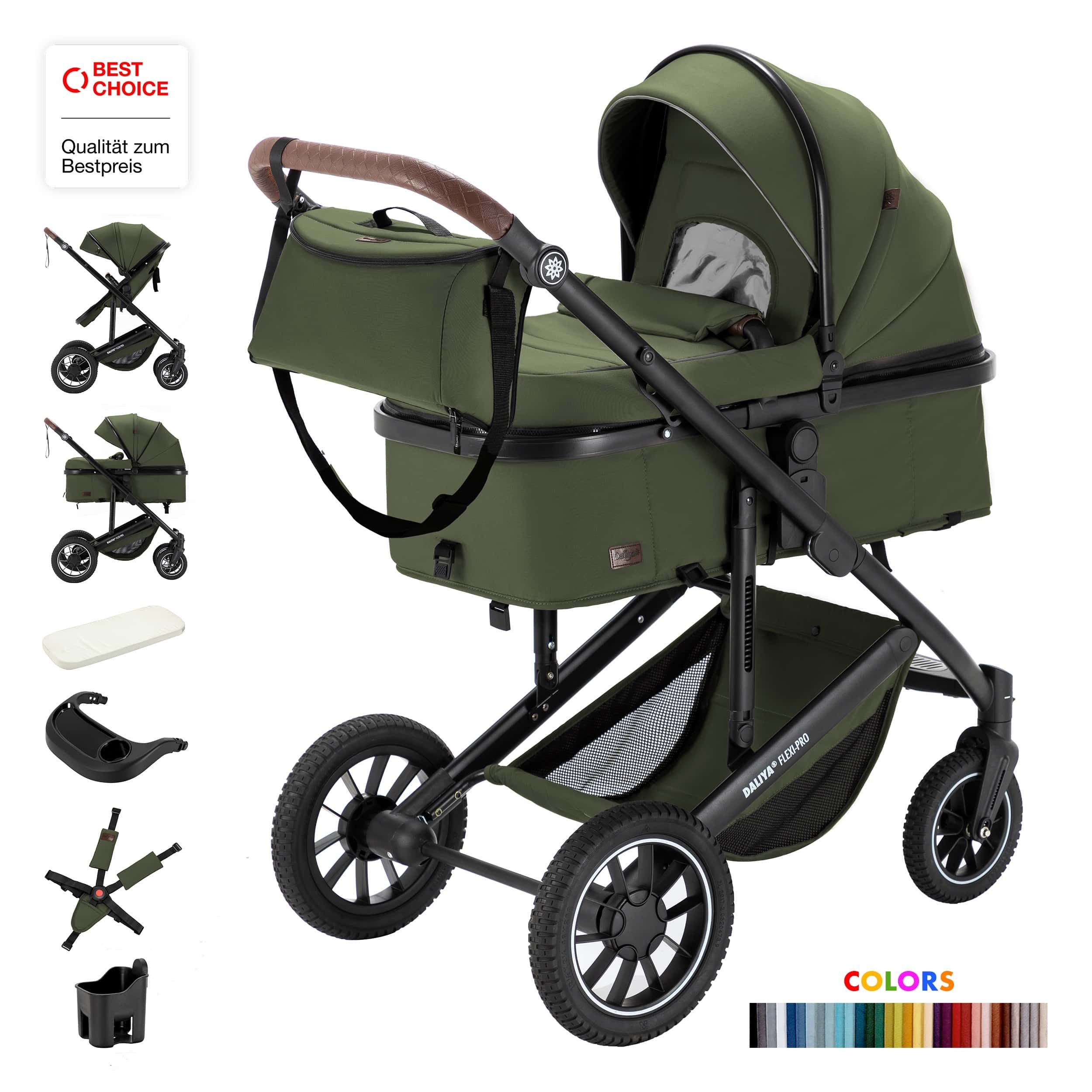 Kombi-Kinderwagen FLEXI-PRO 2in1 Kinderwagen & Buggy, Reisekinderwagen, XXL Set
