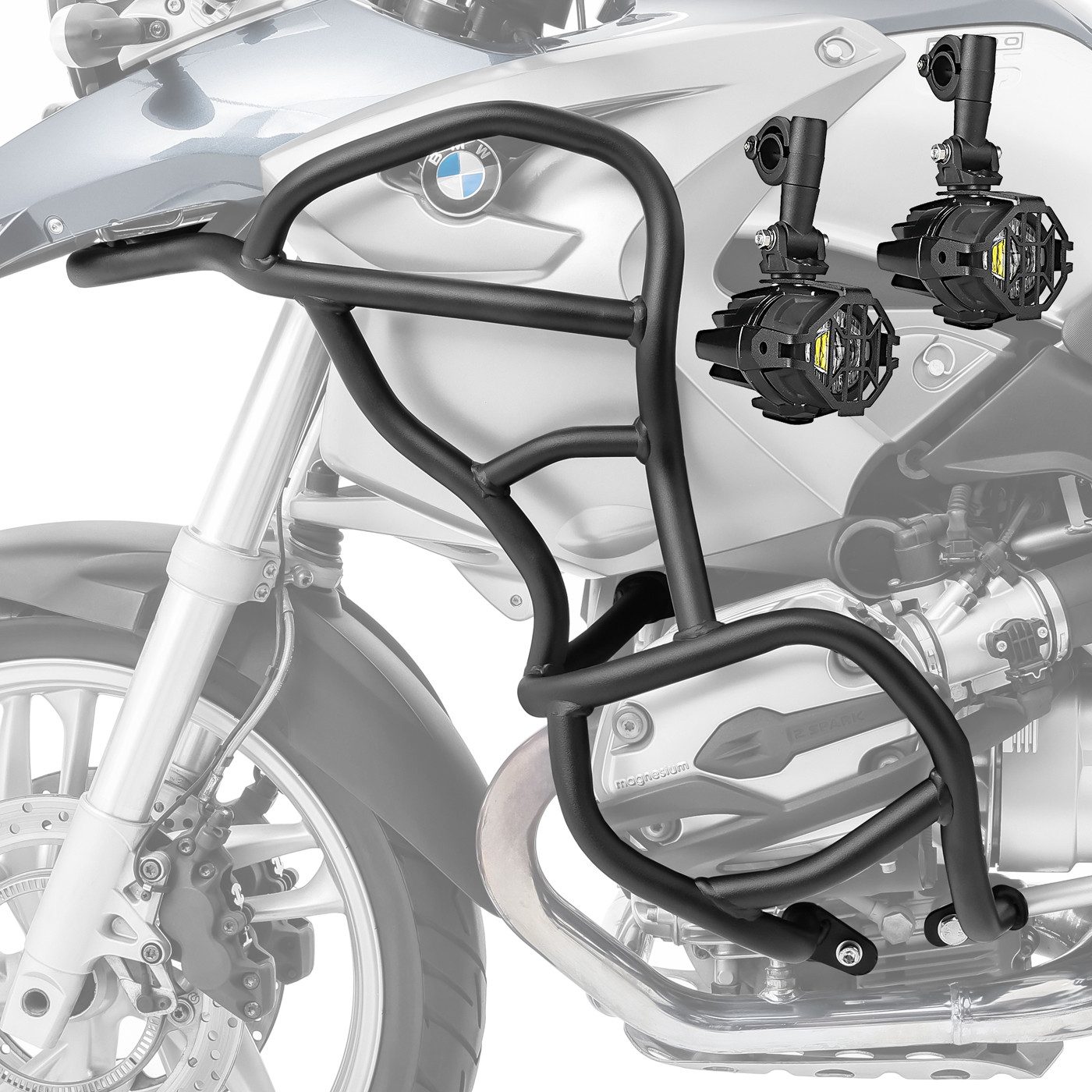 Motoguard Motor-Schutzhülle Set Sturzbügel + Scheinwerfer für BMW R 1200 GS 04-07 KT59 schwarz