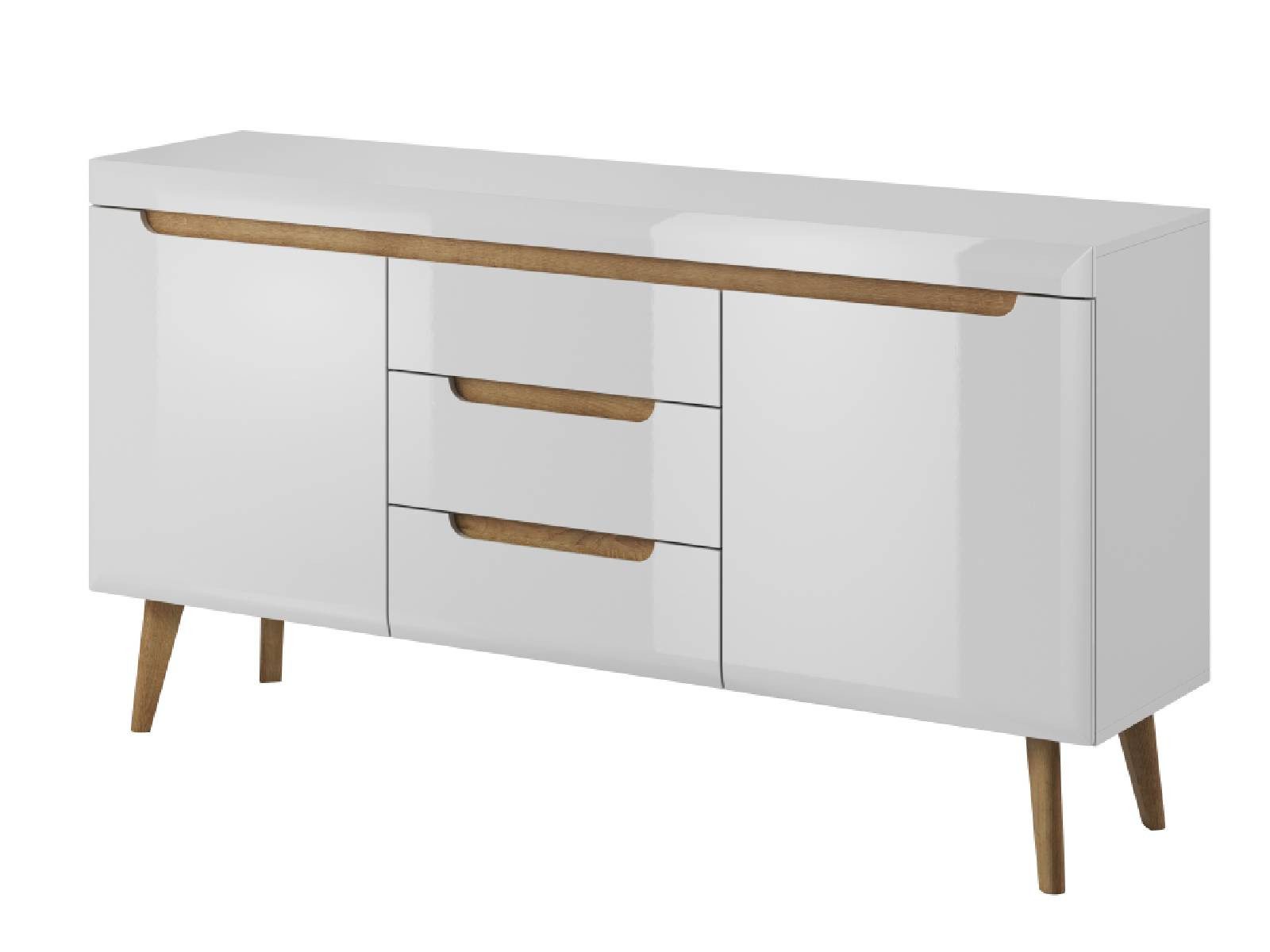 yourhouse24 Kommode Nordi 160x83x40 Artisan Eiche, Weiß/Eiche Riviera