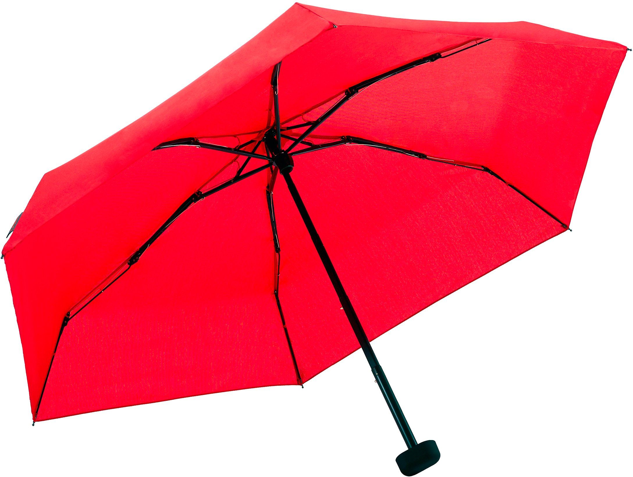 kurz extra EuroSCHIRM® und rot, Taschenregenschirm Dainty, flach