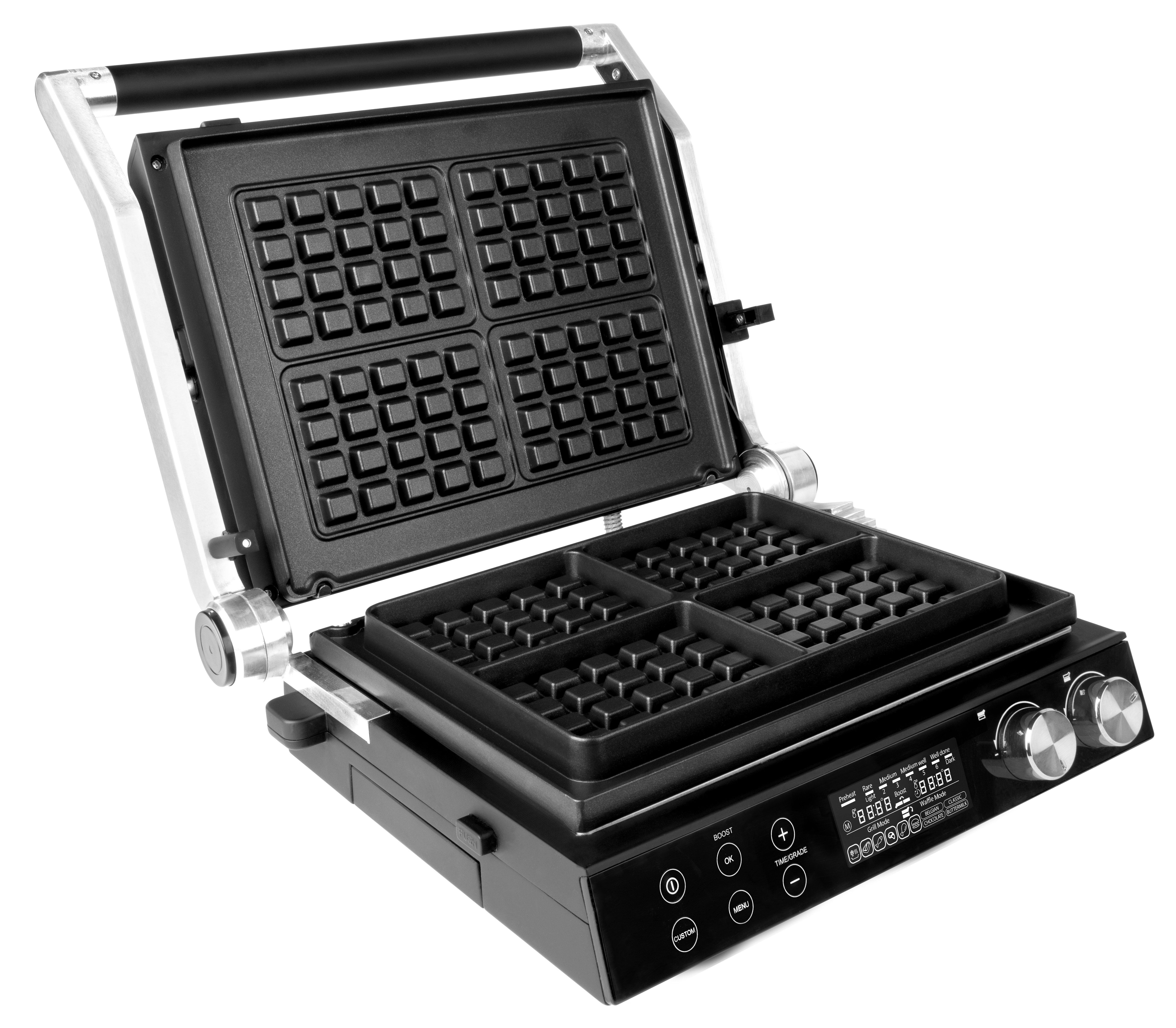 Gastroback Kontaktgrill Gourmet Multigrill BBQ Pro Smart, Intuitive Bedienung: LCD-Display & Drehregler für volle Kontrolle