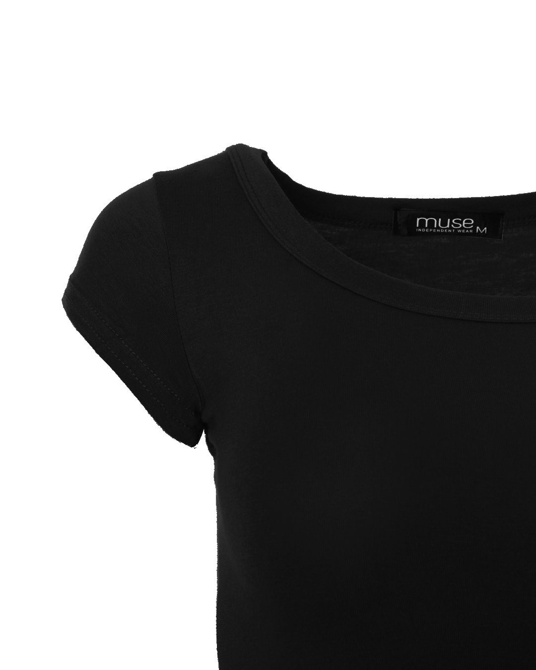 T-Shirt Skinny Basic 1001 Fit schwarz Muse T-Shirt Kurzarm