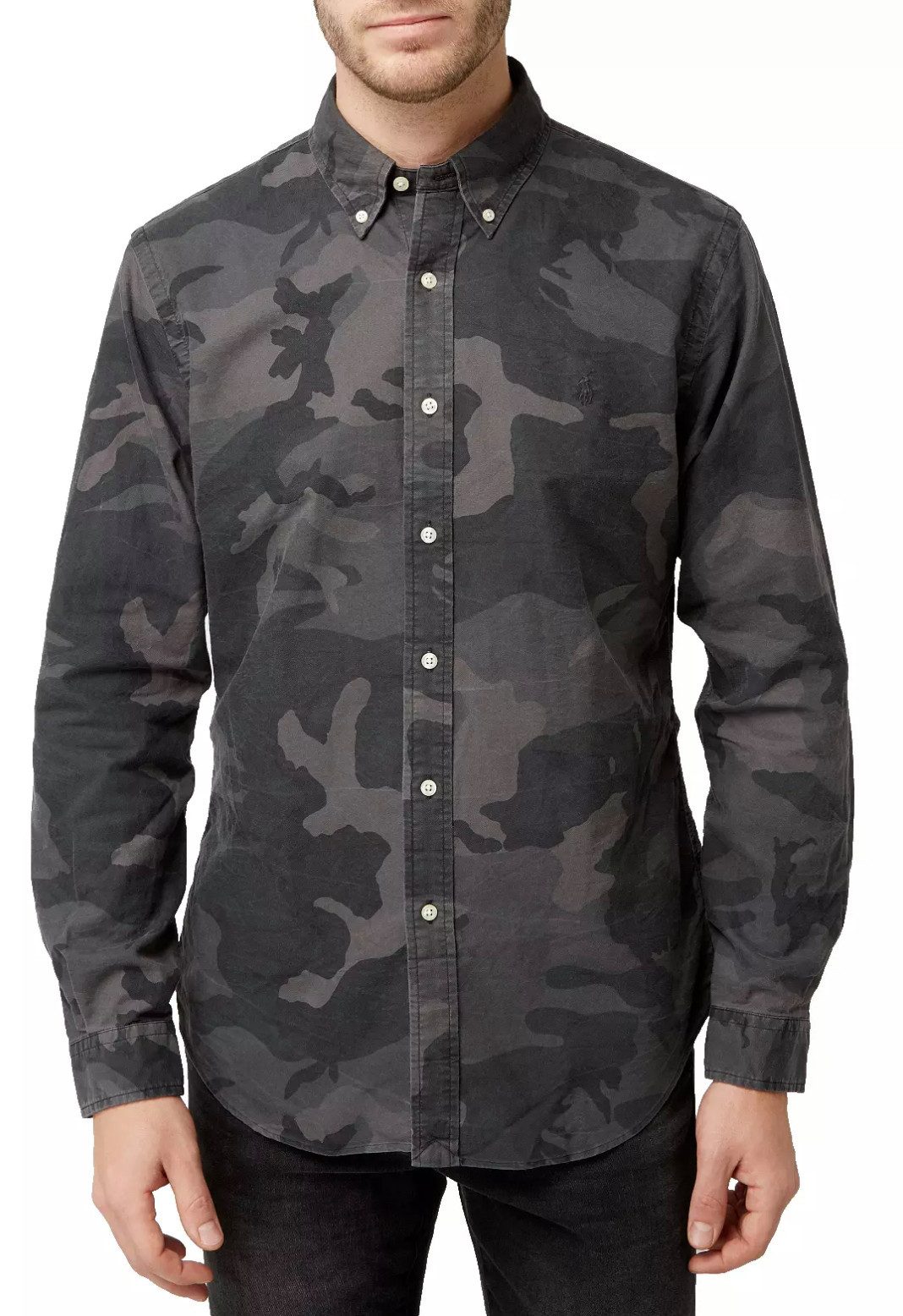 Polo Ralph Lauren Langarmhemd Herren Hemd Camouflage Slim-Fit Slim-Fit-Hemd im Camouflage-Muster mit Button-down-Kragen