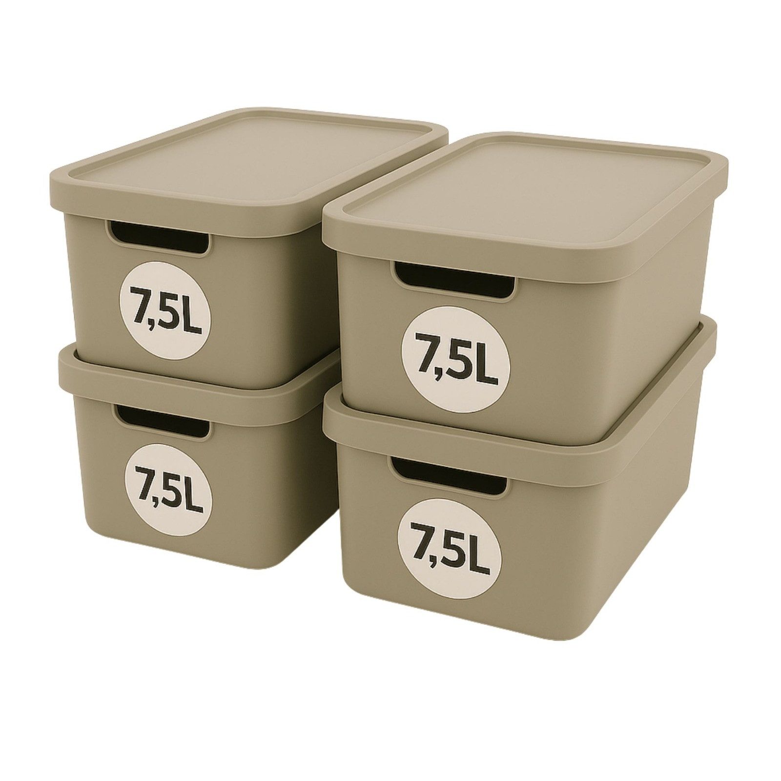Plastard Aufbewahrungsbox mit Deckel von 7,5 - 31 Liter in verschied, Farben, Transportbox (4er-Set, 4 St), Lagerbox, Spielzeugbox, BPA-Frei Storagebox