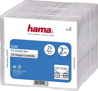 Hama CD-Hülle CD-Leerhülle Slim Double 25er-Pack Transparent Schutzcase Schutzhülle