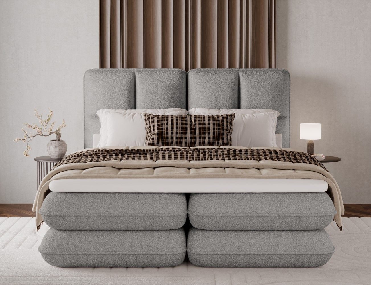 Myhomelando Boxspringbett Tonila, mit Bettkästen und Topper